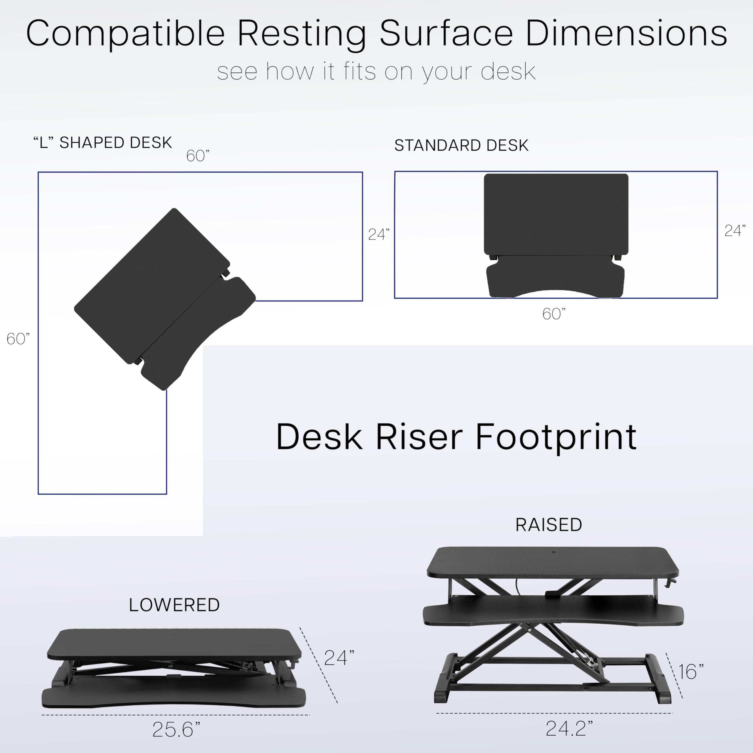 VIVO Desk Converter, K Series, Height Adjustable Sit to Stand Riser, Dual Monitor and Laptop Workstation with Wide Keyboard Tray