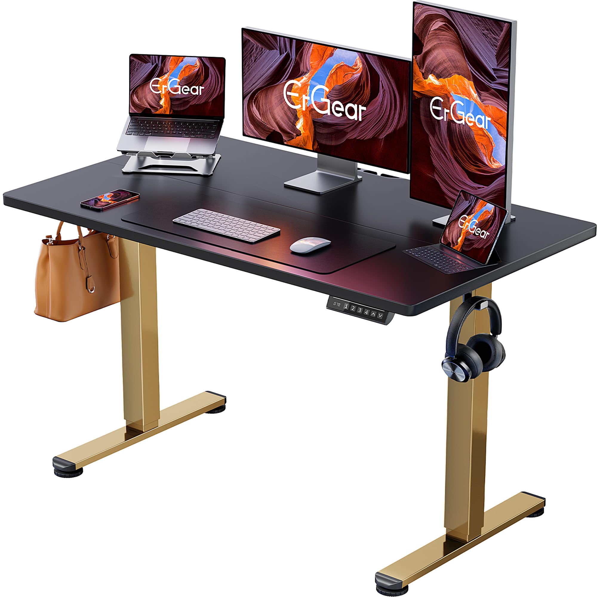 ErGear Height Adjustable Electric Standing Desk, Sit Stand up Desk, Memory Computer Home Office Desk