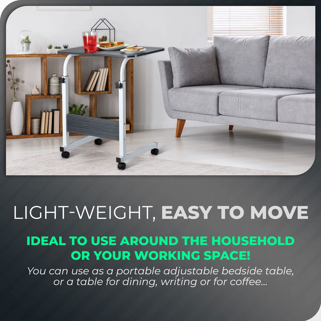 Perfect Life Ideas Standing Desk Adjustable Laptop Stand with Wheels Rolling Mobile Work from Home Desktop Table
