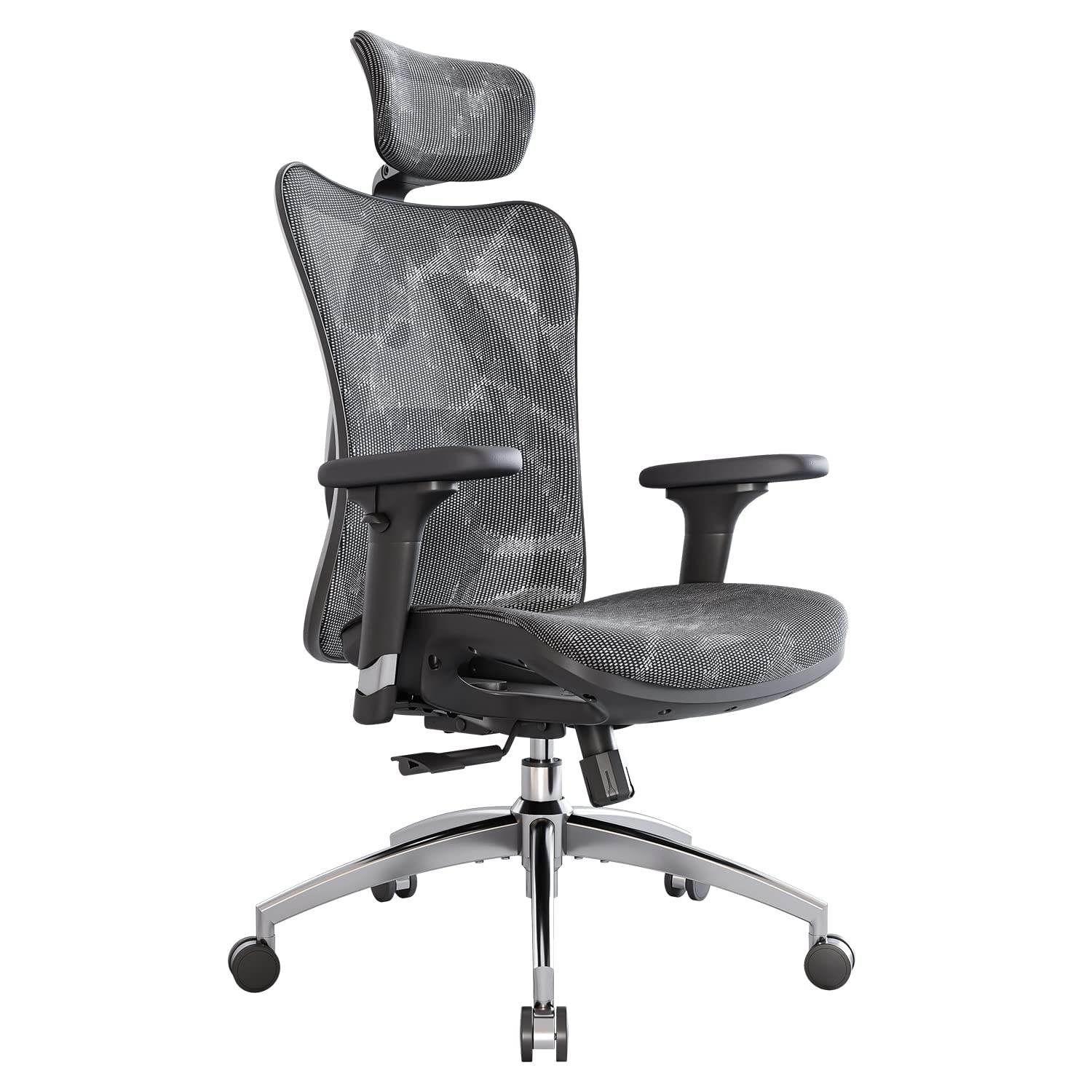 SIHOO Ergonomic Mesh Office Chair, Computer Desk Chair with 3-Way Armrests, 2-Way Lumbar Support and Adjustable Headrest, High Back Home Office Chair with Tilt Function, Mesh Back and Seat