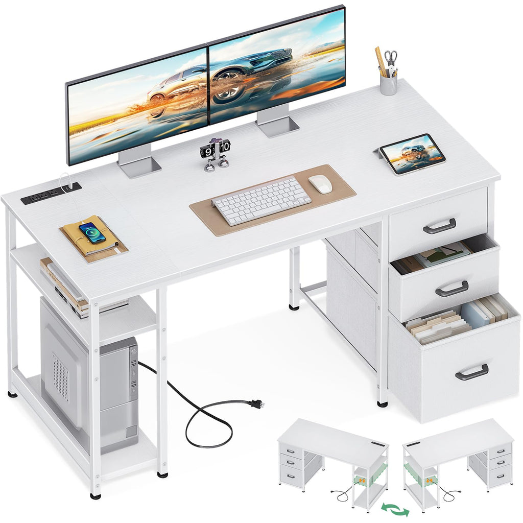 AODK Computer Desk with 3 Drawers