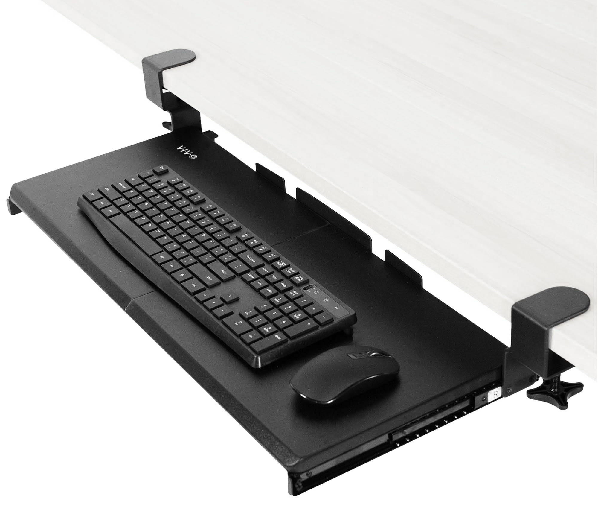 VIVO Keyboard Tray, Under Desk Pull Out with Extra Sturdy C Clamp Mount System, Slide-Out Platform Computer Drawer for Typing and Mouse Work