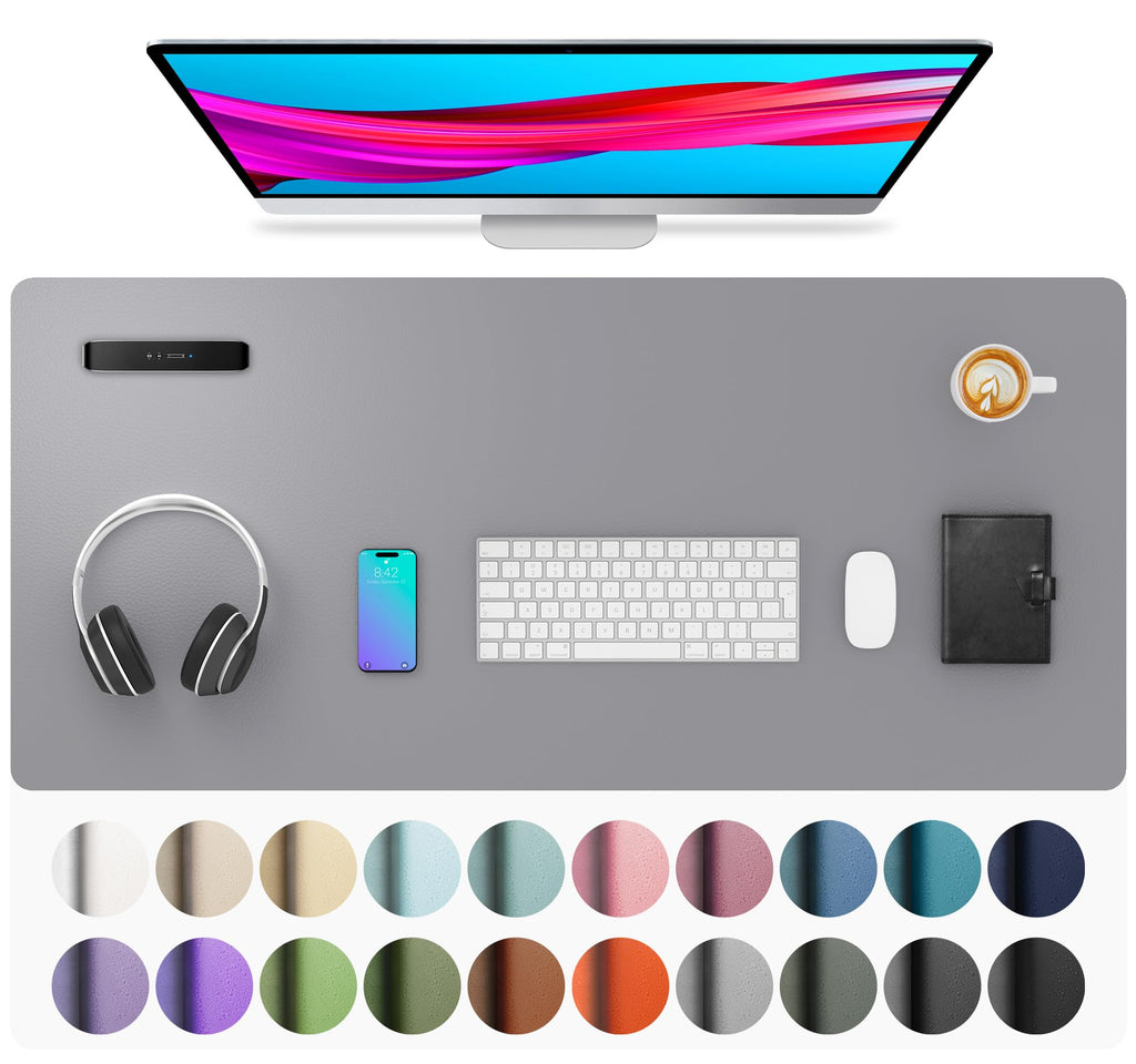 Leather Desk Pad Protector,Mouse Pad,Office Desk Mat,Non-Slip PU Leather Desk Blotter,Laptop Desk Pad,Waterproof Desk Writing Pad for Office and Home