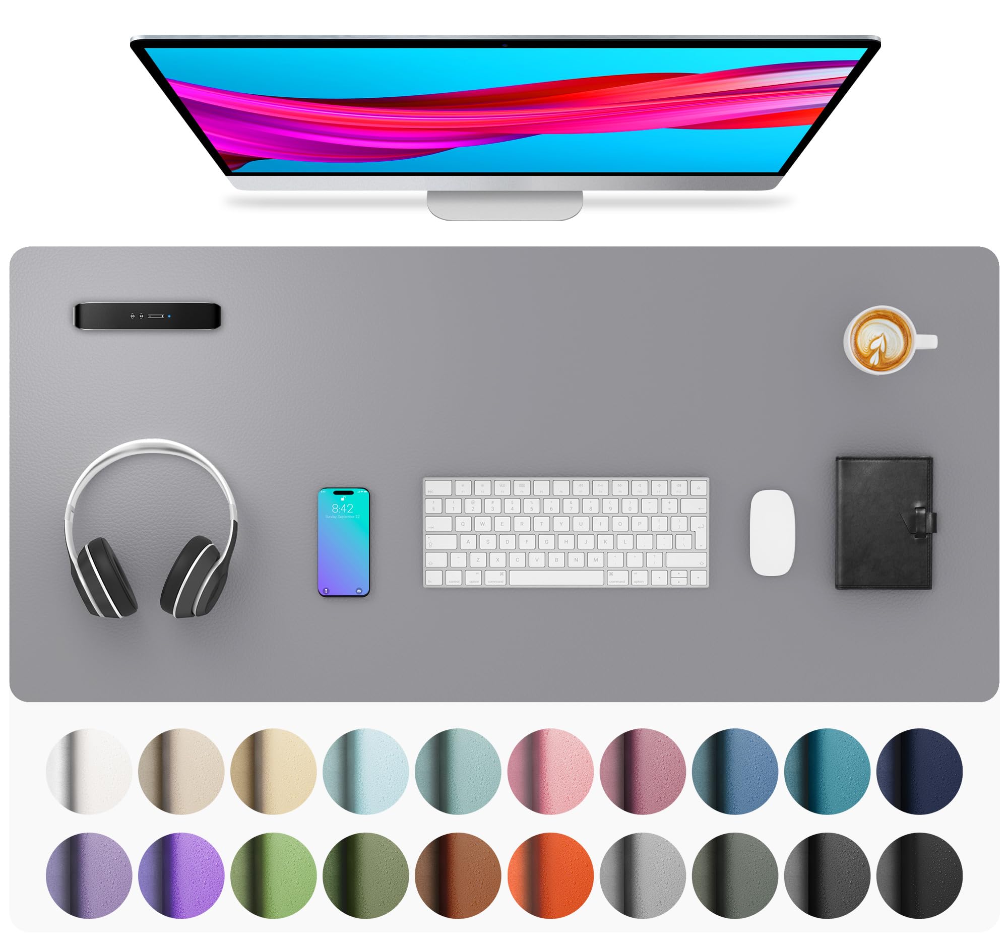 Leather Desk Pad Protector,Mouse Pad,Office Desk Mat,Non-Slip PU Leather Desk Blotter,Laptop Desk Pad,Waterproof Desk Writing Pad for Office and Home