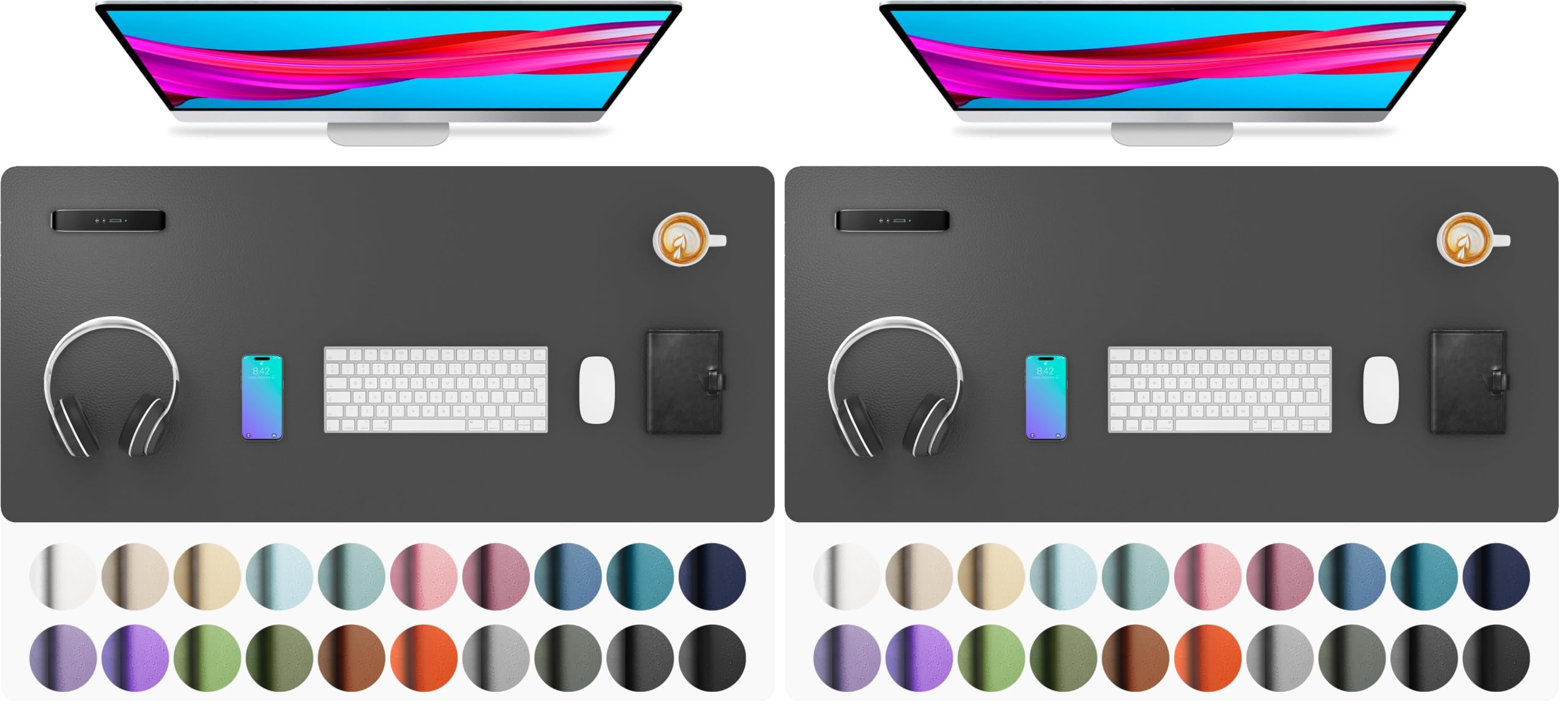Leather Desk Pad Protector,Mouse Pad,Office Desk Mat,Non-Slip PU Leather Desk Blotter,Laptop Desk Pad,Waterproof Desk Writing Pad for Office and Home