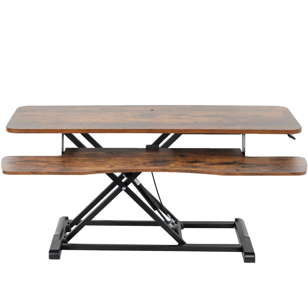 VIVO Desk Converter, K Series, Height Adjustable Sit to Stand Riser, Dual Monitor and Laptop Workstation with Wide Keyboard Tray