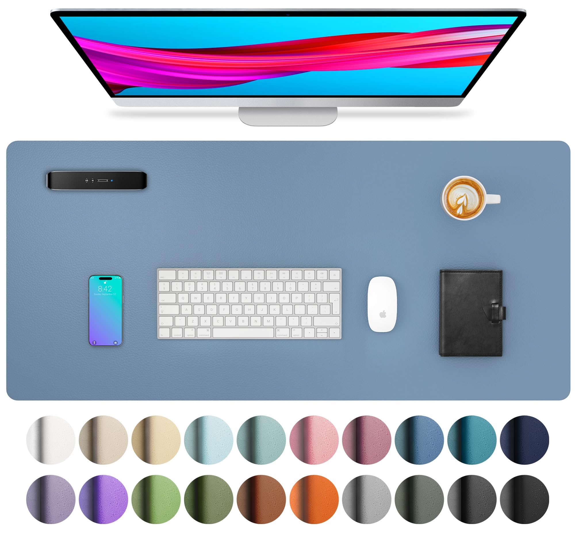 Leather Desk Pad Protector,Mouse Pad,Office Desk Mat,Non-Slip PU Leather Desk Blotter,Laptop Desk Pad,Waterproof Desk Writing Pad for Office and Home
