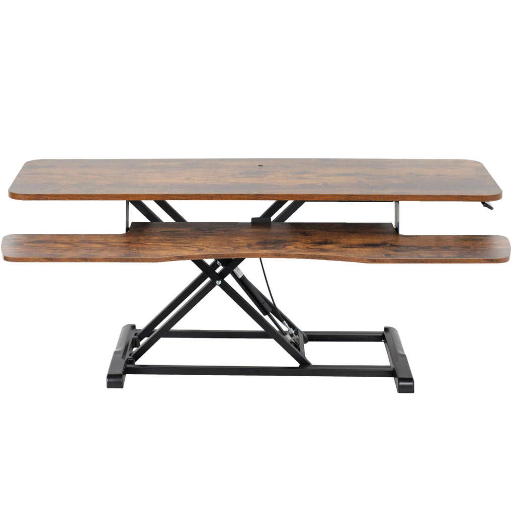 VIVO Desk Converter, K Series, Height Adjustable Sit to Stand Riser, Dual Monitor and Laptop Workstation with Wide Keyboard Tray