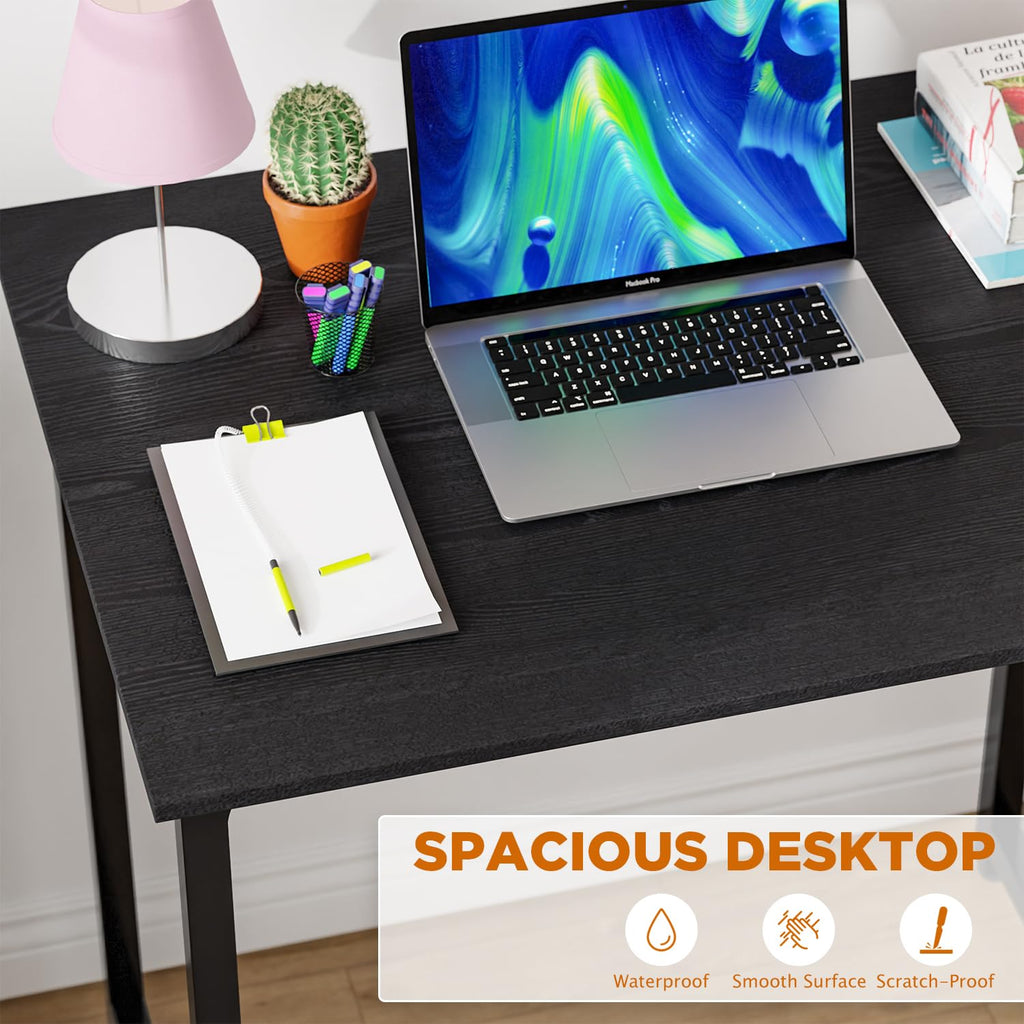 PayLessHere | Computer Desk | Office Desk with Metal Frame, Adjustable Feet | Water-Resistant, Scratchproof Surface | Sturdy Writing Table for Home Office or Study