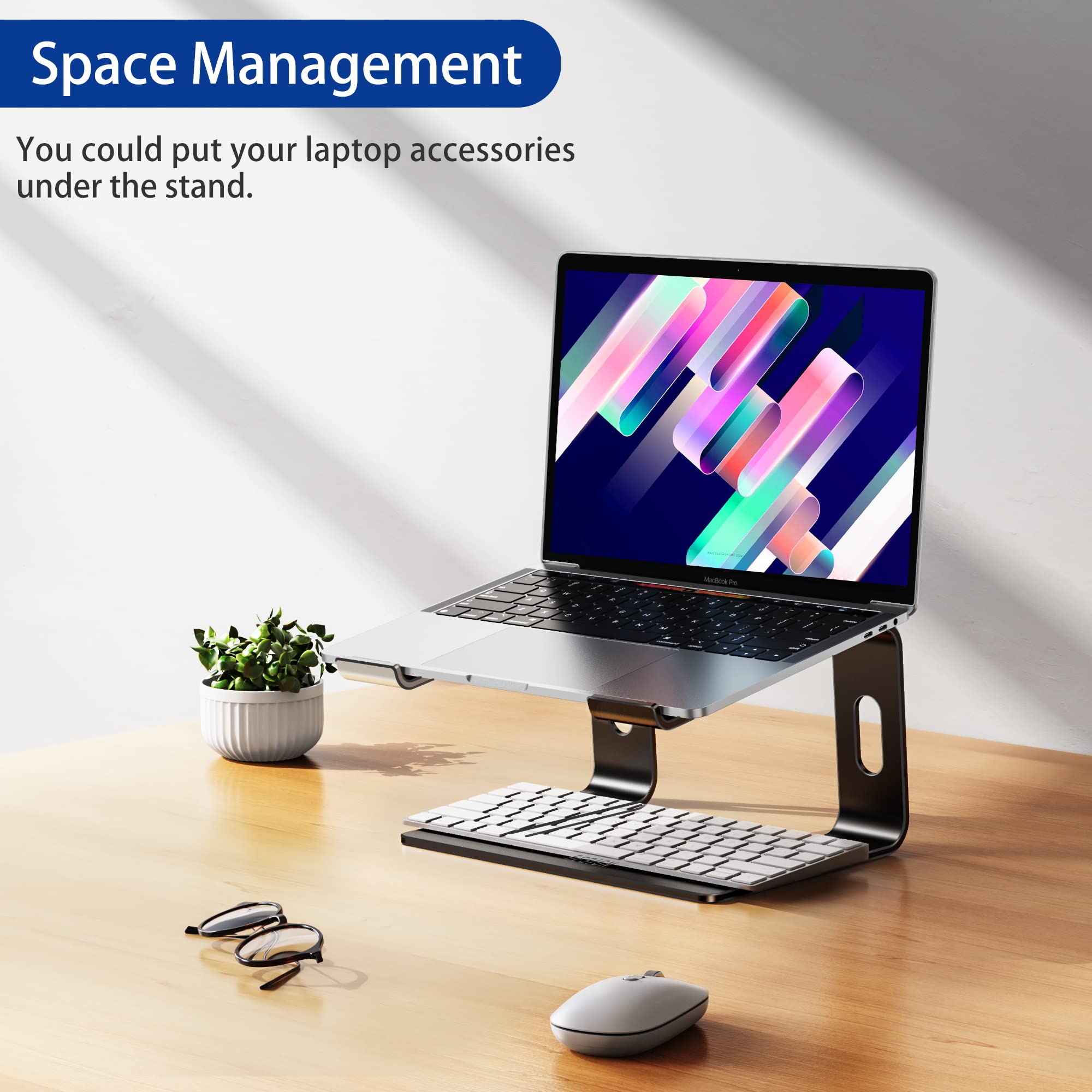 BESIGN LS03 Aluminum Laptop Stand, Ergonomic Detachable Computer Stand, Notebook Holder, Laptop Mount Compatible with Air, Pro, Dell, HP, Lenovo More 10-15.6" Laptops