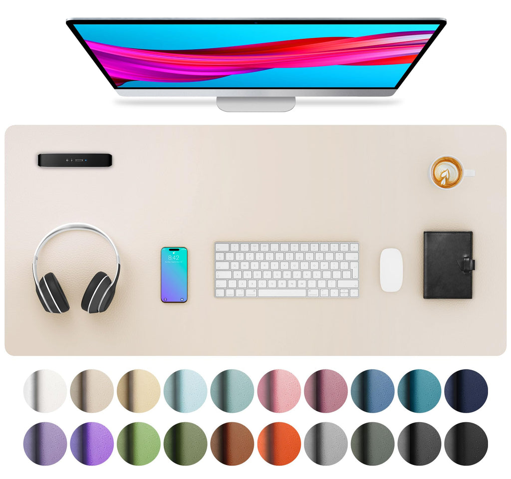 Leather Desk Pad Protector,Mouse Pad,Office Desk Mat,Non-Slip PU Leather Desk Blotter,Laptop Desk Pad,Waterproof Desk Writing Pad for Office and Home