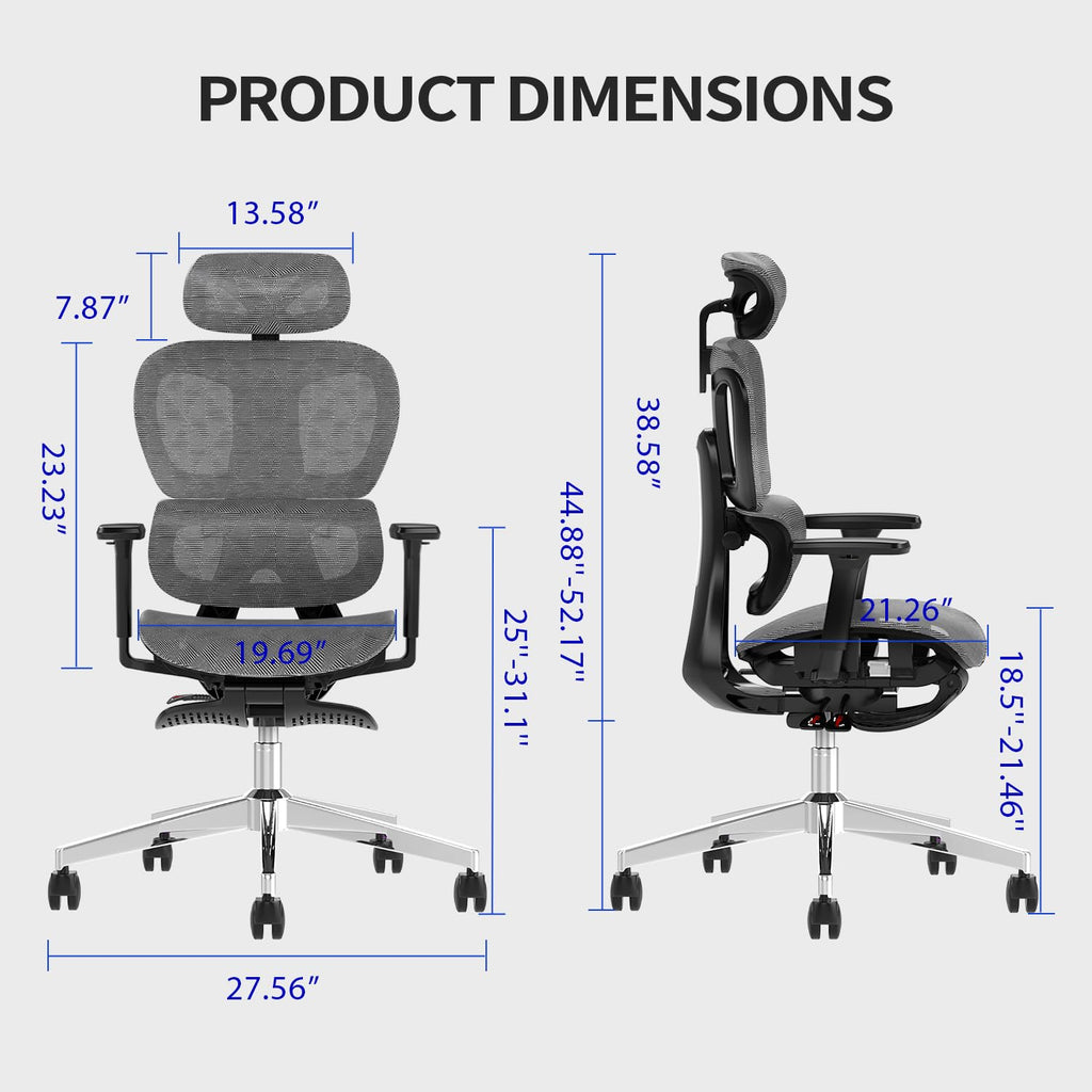 PatioMage Ergonomic Mesh Office Chair with 3D Adjustable Armrest,High Back Desk Computer Chair Ergo3d Ergonomic with Wheels for Home & Office Black