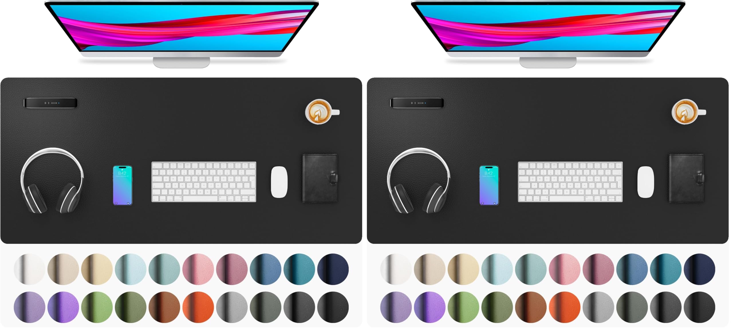 Leather Desk Pad Protector,Mouse Pad,Office Desk Mat,Non-Slip PU Leather Desk Blotter,Laptop Desk Pad,Waterproof Desk Writing Pad for Office and Home