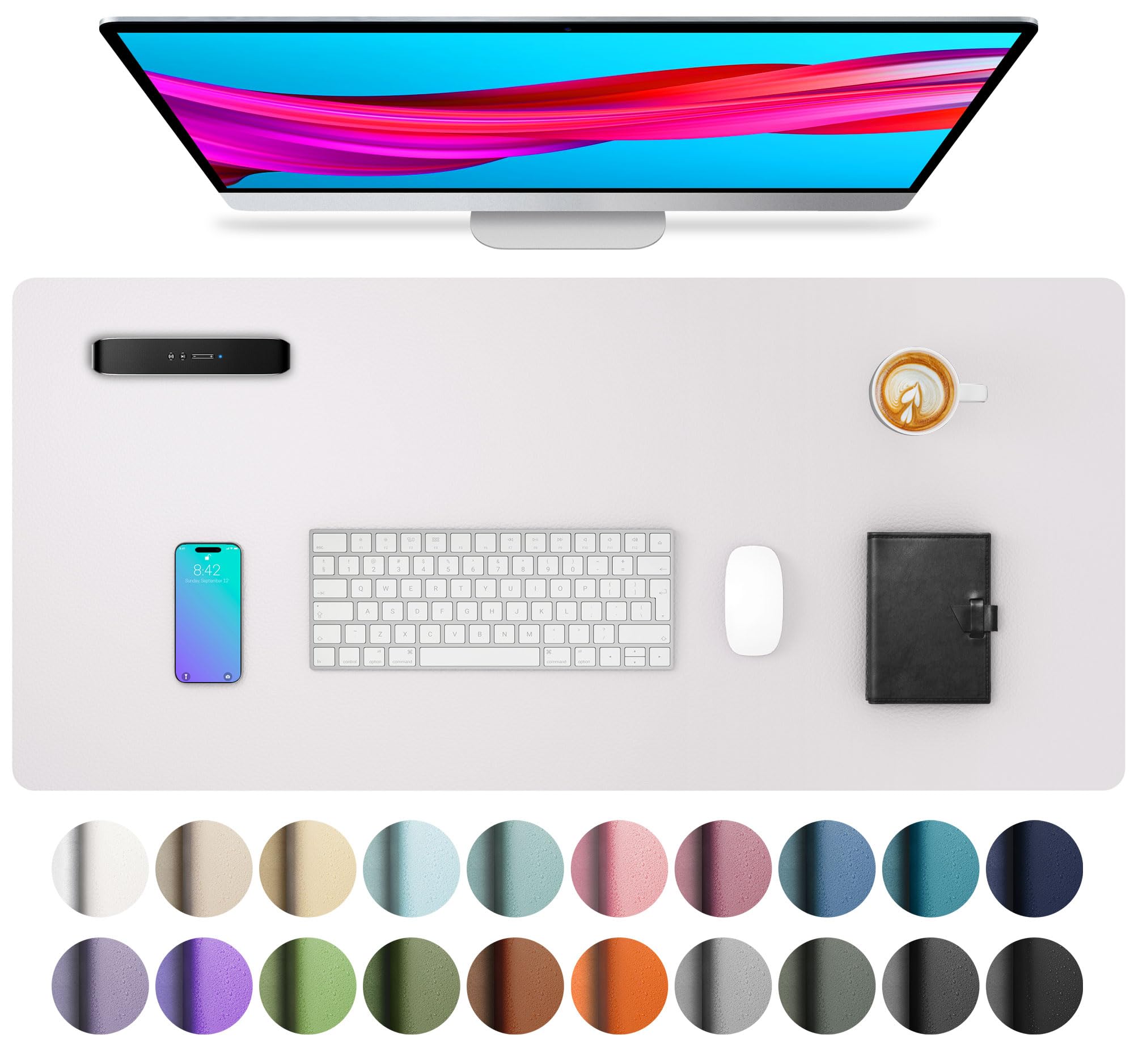 Leather Desk Pad Protector,Mouse Pad,Office Desk Mat,Non-Slip PU Leather Desk Blotter,Laptop Desk Pad,Waterproof Desk Writing Pad for Office and Home