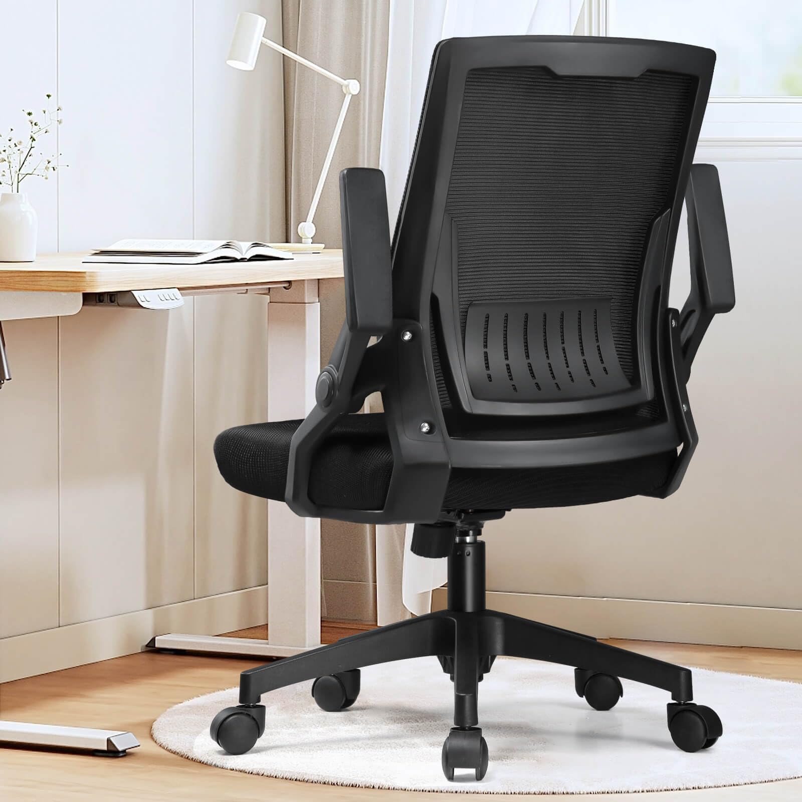GTPLAYER Ergonomic Office Chair with Flip-up Armrests Executive Computer Chair for Home Office, Breathable Mesh & Adaptive Lumbar Support