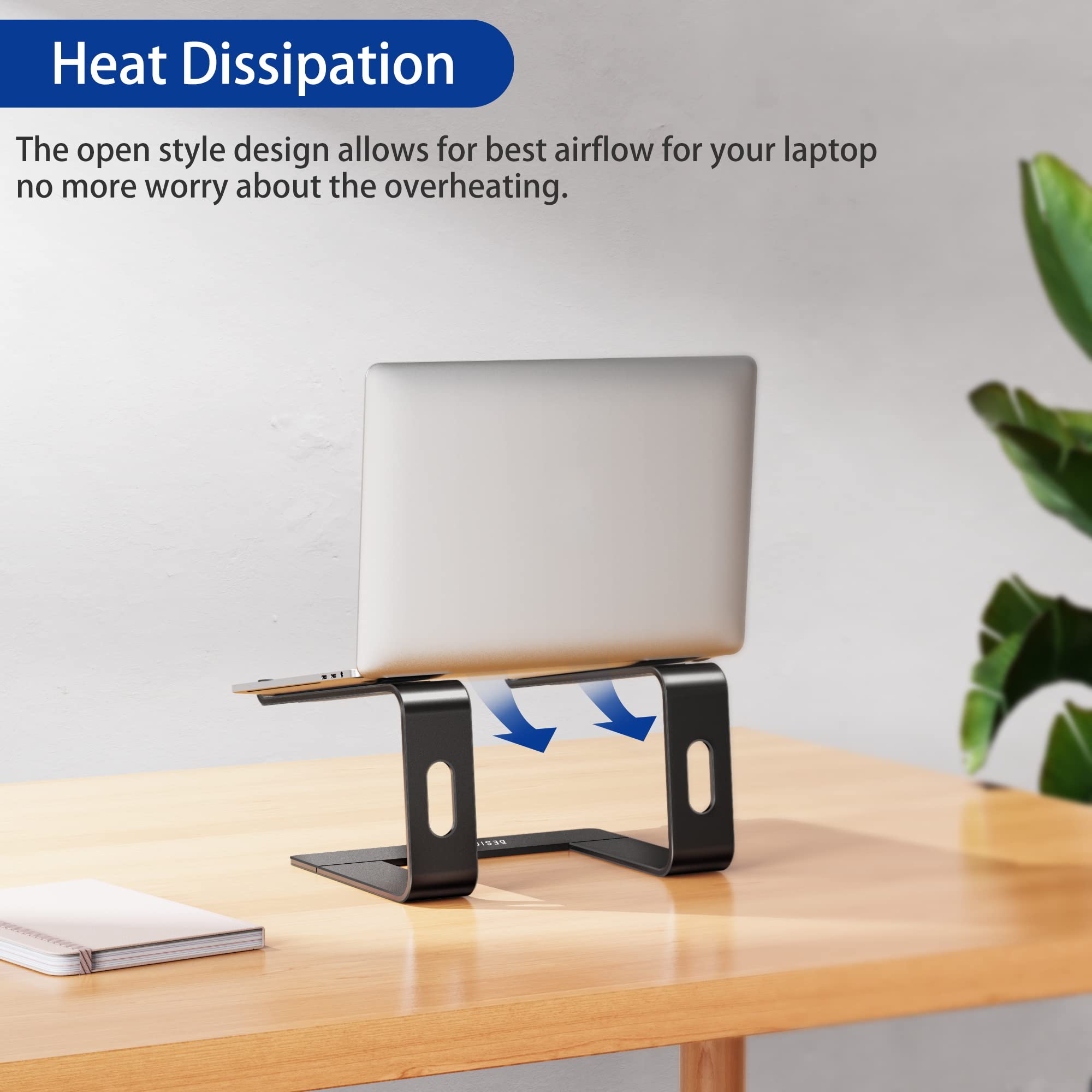 BESIGN LS03 Aluminum Laptop Stand, Ergonomic Detachable Computer Stand, Notebook Holder, Laptop Mount Compatible with Air, Pro, Dell, HP, Lenovo More 10-15.6" Laptops