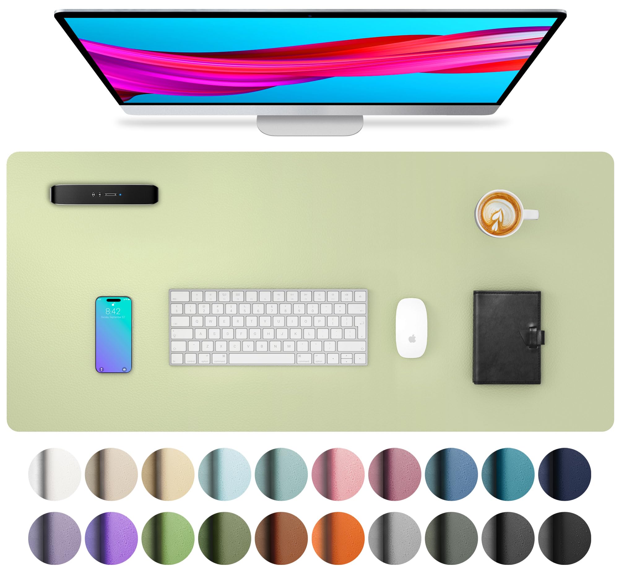 Leather Desk Pad Protector,Mouse Pad,Office Desk Mat,Non-Slip PU Leather Desk Blotter,Laptop Desk Pad,Waterproof Desk Writing Pad for Office and Home