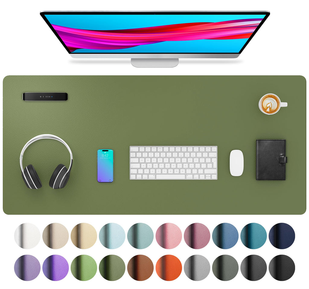 Leather Desk Pad Protector,Mouse Pad,Office Desk Mat,Non-Slip PU Leather Desk Blotter,Laptop Desk Pad,Waterproof Desk Writing Pad for Office and Home