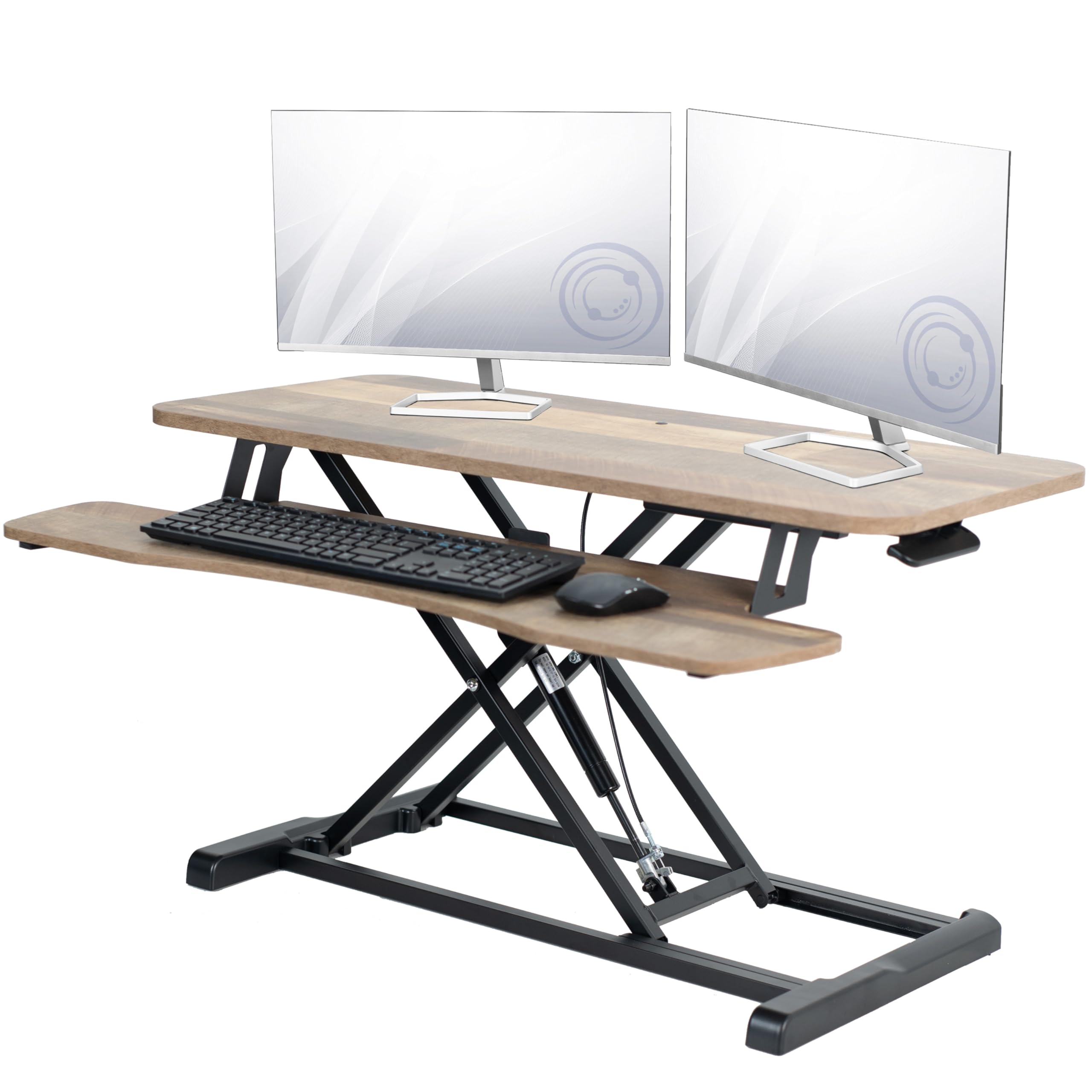 VIVO Desk Converter, K Series, Height Adjustable Sit to Stand Riser, Dual Monitor and Laptop Workstation with Wide Keyboard Tray