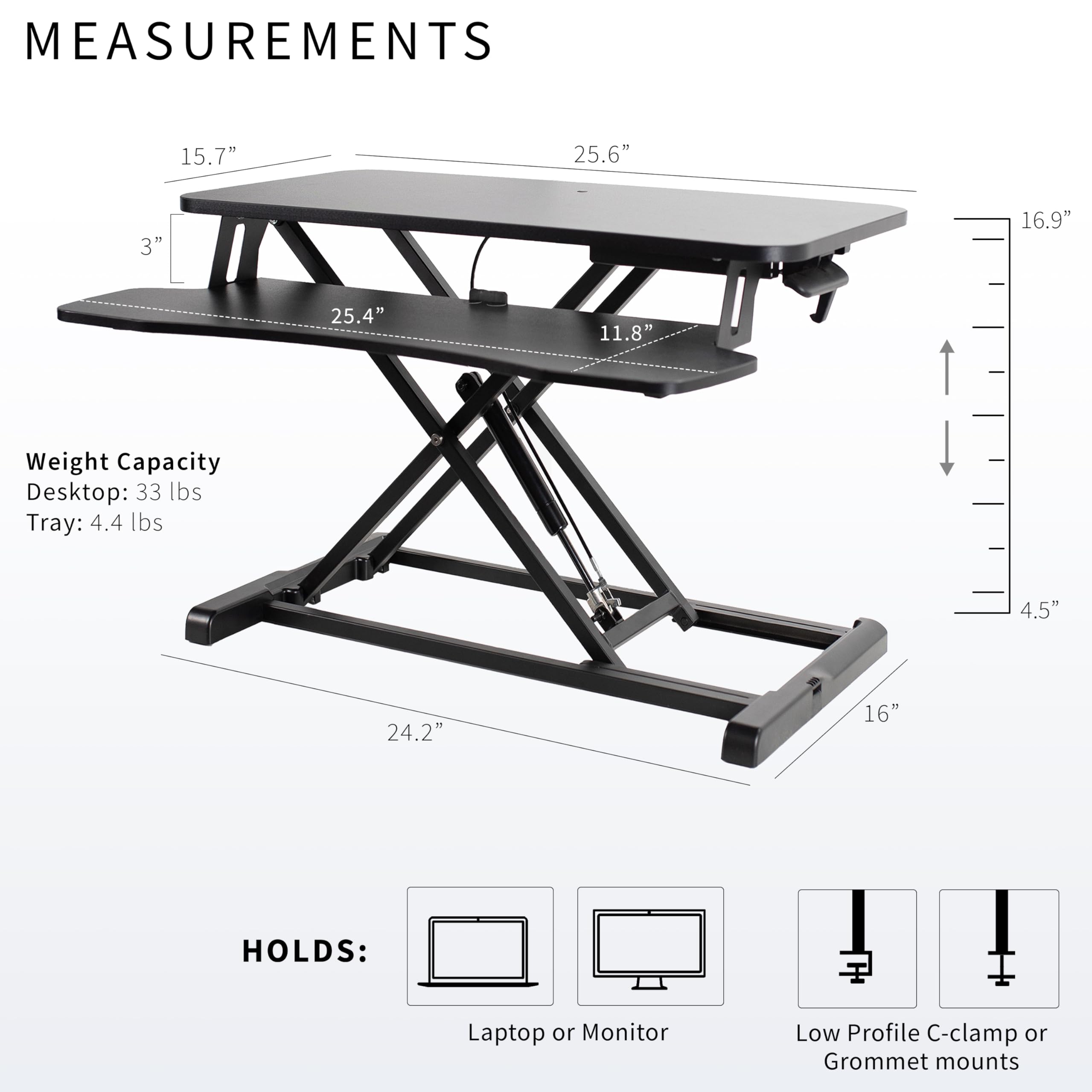 VIVO Desk Converter, K Series, Height Adjustable Sit to Stand Riser, Dual Monitor and Laptop Workstation with Wide Keyboard Tray
