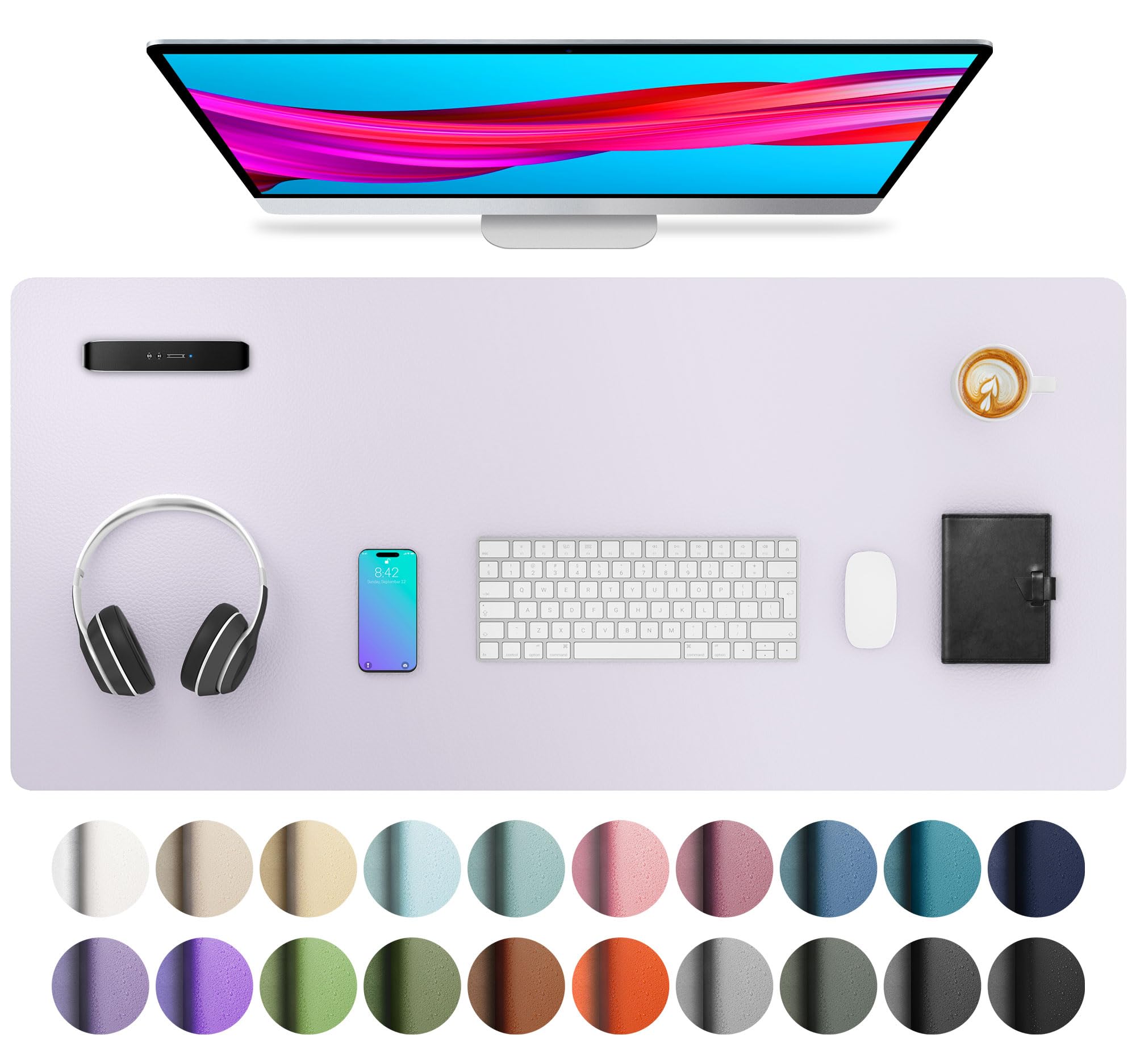 Leather Desk Pad Protector,Mouse Pad,Office Desk Mat,Non-Slip PU Leather Desk Blotter,Laptop Desk Pad,Waterproof Desk Writing Pad for Office and Home