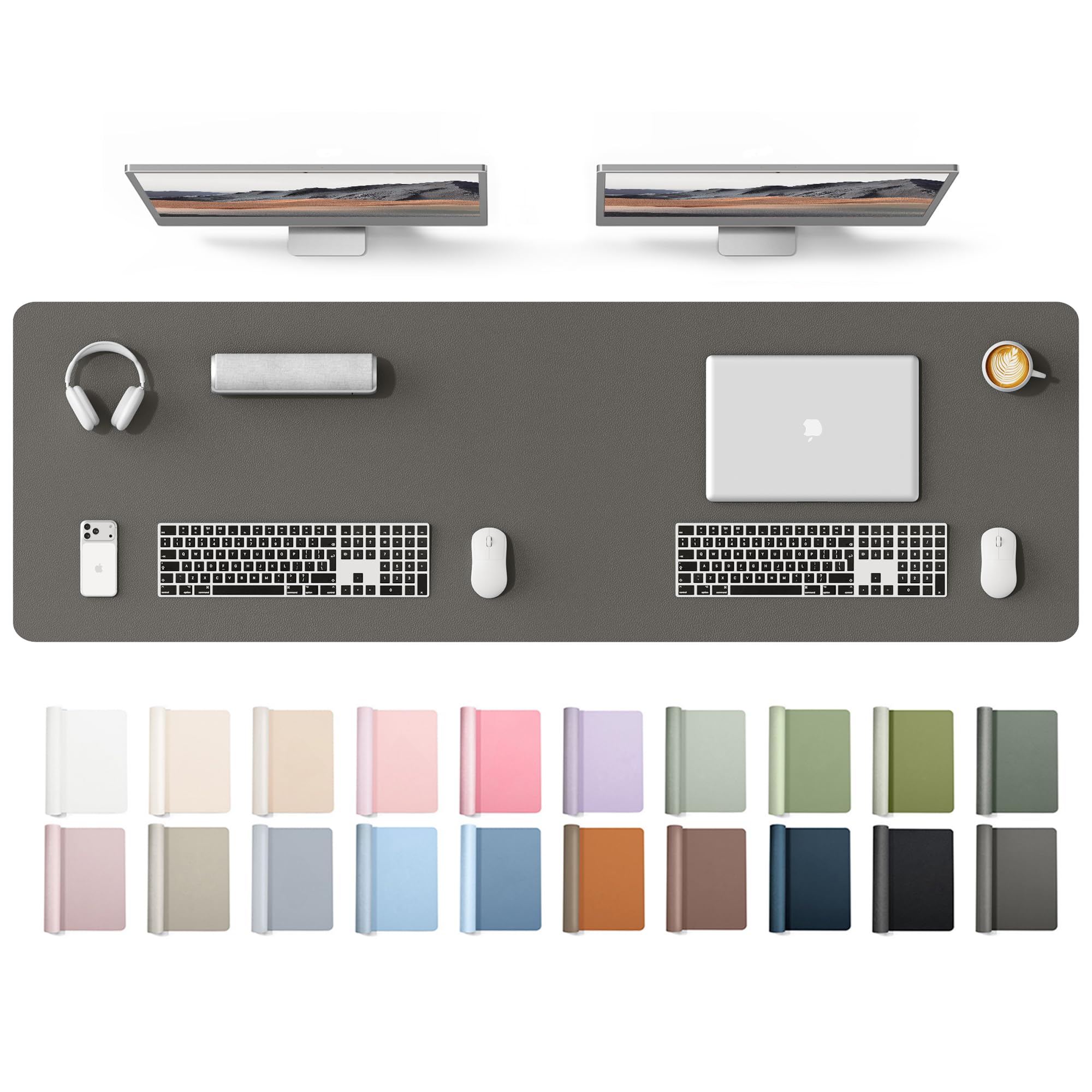 YSAGi Leather Desk Mat, Large Mouse Mat, Non-Slip Desk Pad Desk Protector Mat, Waterproof PU Leather Laptop Mat Table Mat Desk Writing Pad for Office and Home