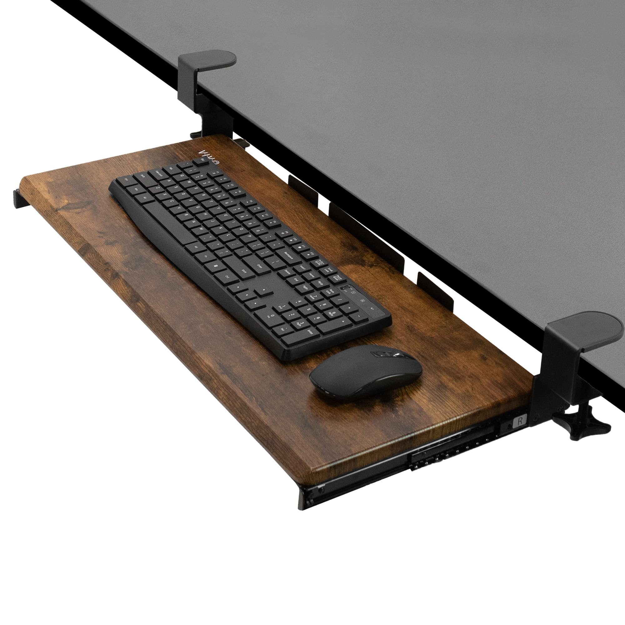 VIVO Keyboard Tray, Under Desk Pull Out with Extra Sturdy C Clamp Mount System, Slide-Out Platform Computer Drawer for Typing and Mouse Work