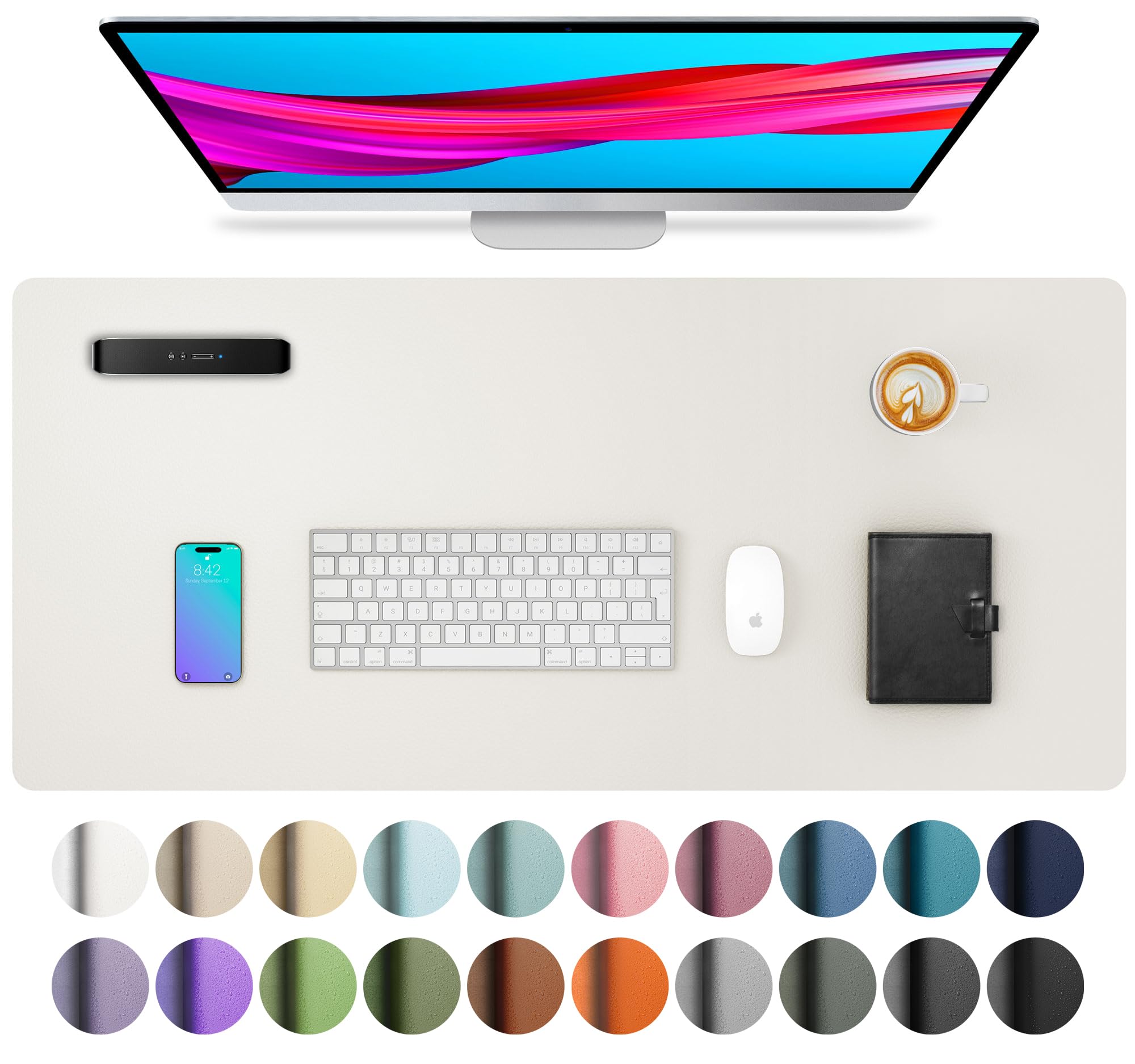 Leather Desk Pad Protector,Mouse Pad,Office Desk Mat,Non-Slip PU Leather Desk Blotter,Laptop Desk Pad,Waterproof Desk Writing Pad for Office and Home