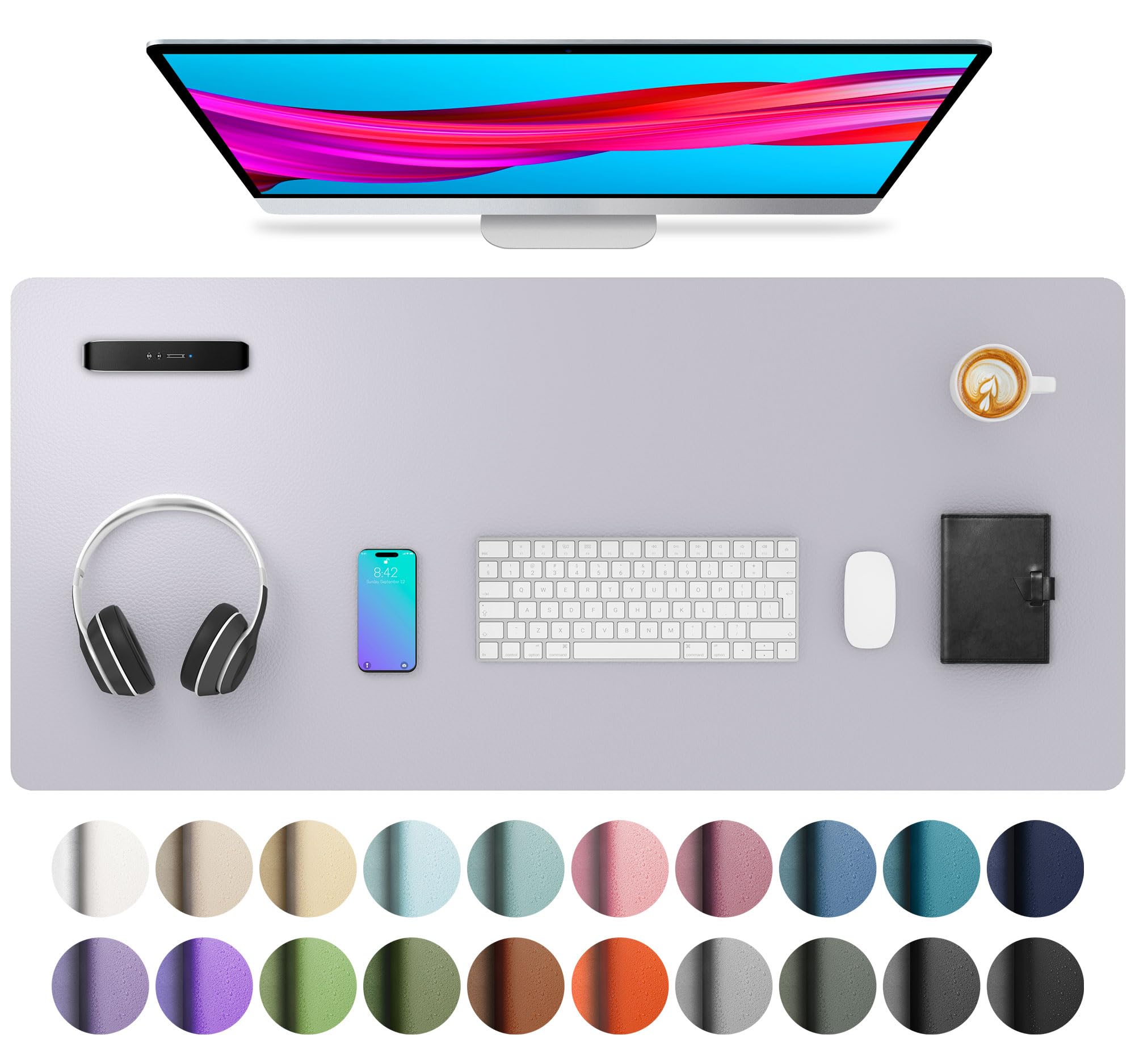 Leather Desk Pad Protector,Mouse Pad,Office Desk Mat,Non-Slip PU Leather Desk Blotter,Laptop Desk Pad,Waterproof Desk Writing Pad for Office and Home