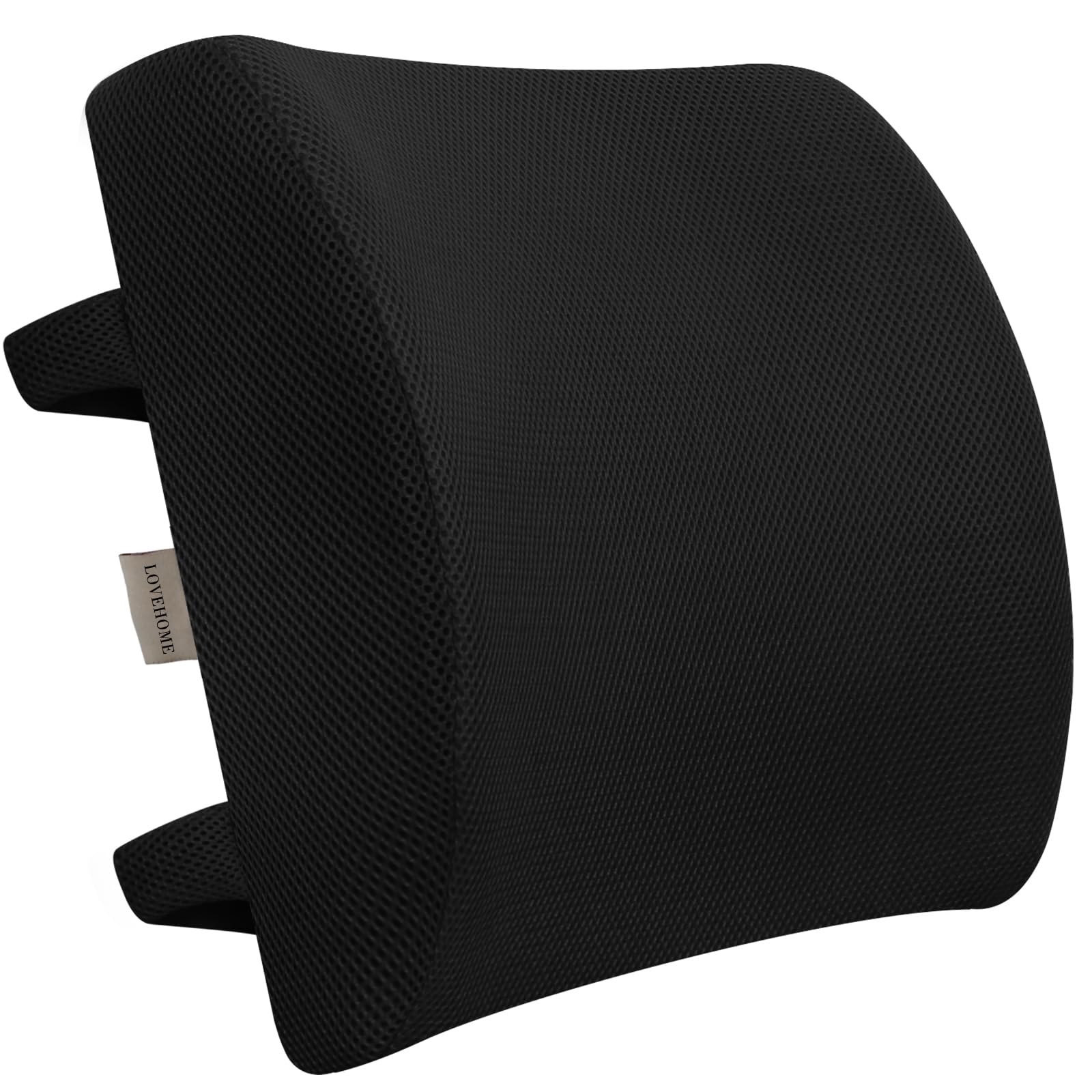LOVEHOME Lumbar Support Pillow for Chair and Car, Back Support for Office Chair Memory Foam Cushion with Mesh Cover for Back