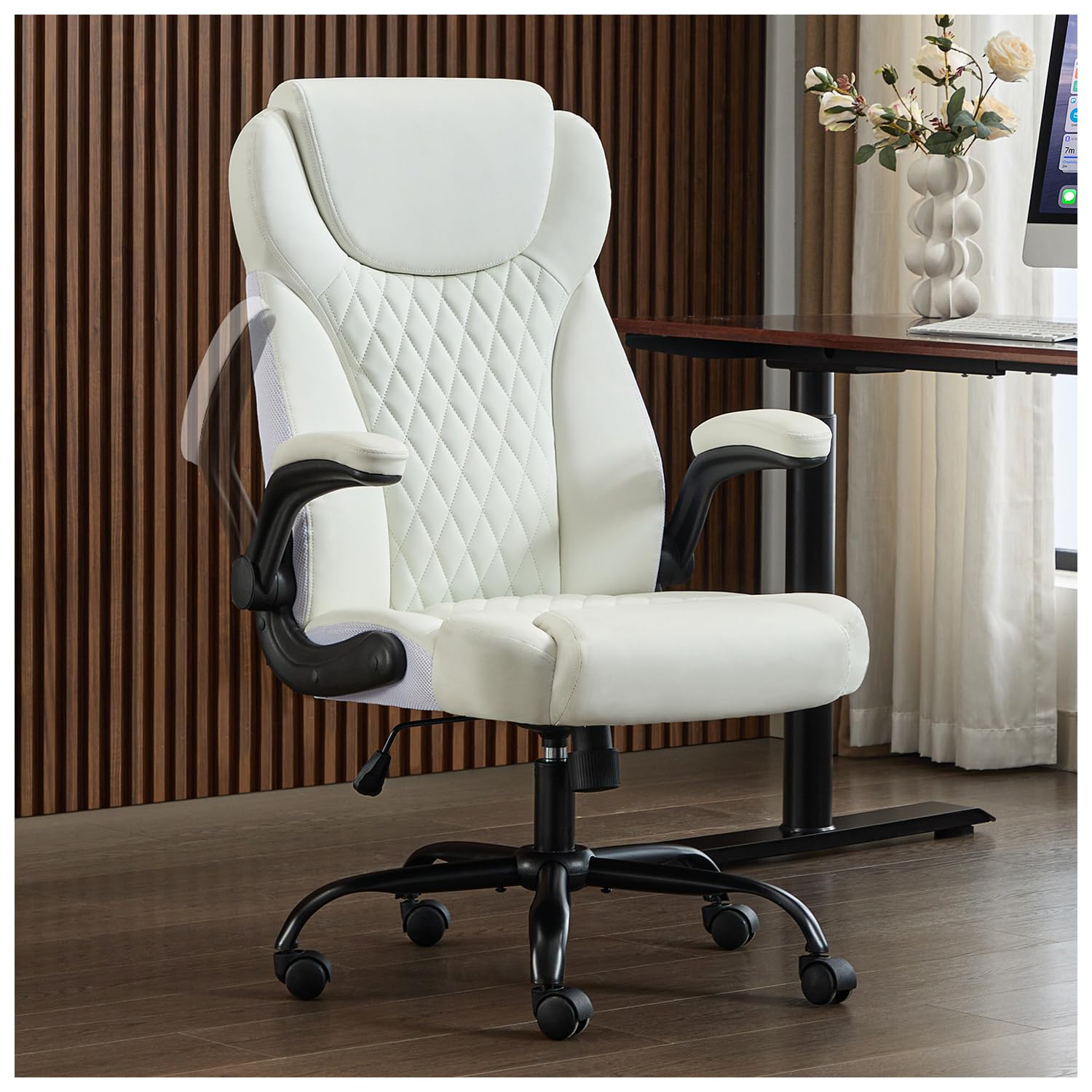 amseatec Office Chair, Big and Tall Office Chair Ergonomic Chair Home Office Desk Chairs Reclining High Back Leather Chair with Lumbar Support