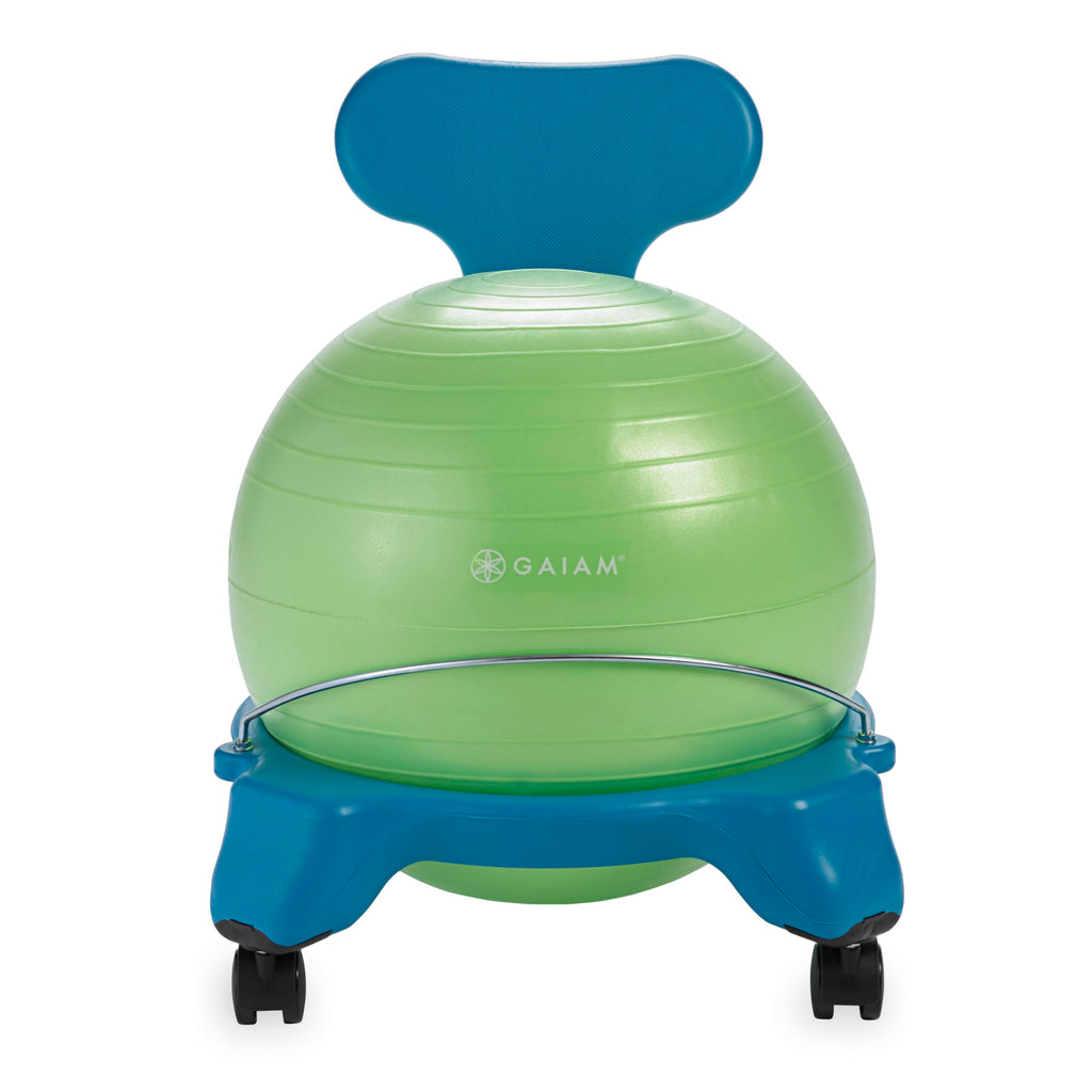 Gaiam Classic Balance Ball Chair – Exercise Stability Yoga Ball Premium Ergonomic Chair for Home and Office Desk with Air Pump, Exercise Guide and Satisfaction