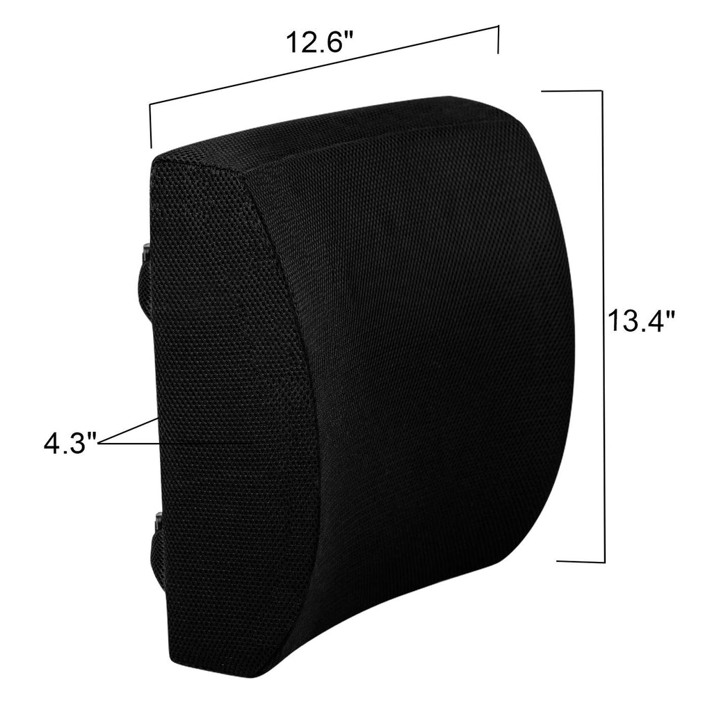 LOVEHOME Lumbar Support Pillow for Chair and Car, Back Support for Office Chair Memory Foam Cushion with Mesh Cover for Back