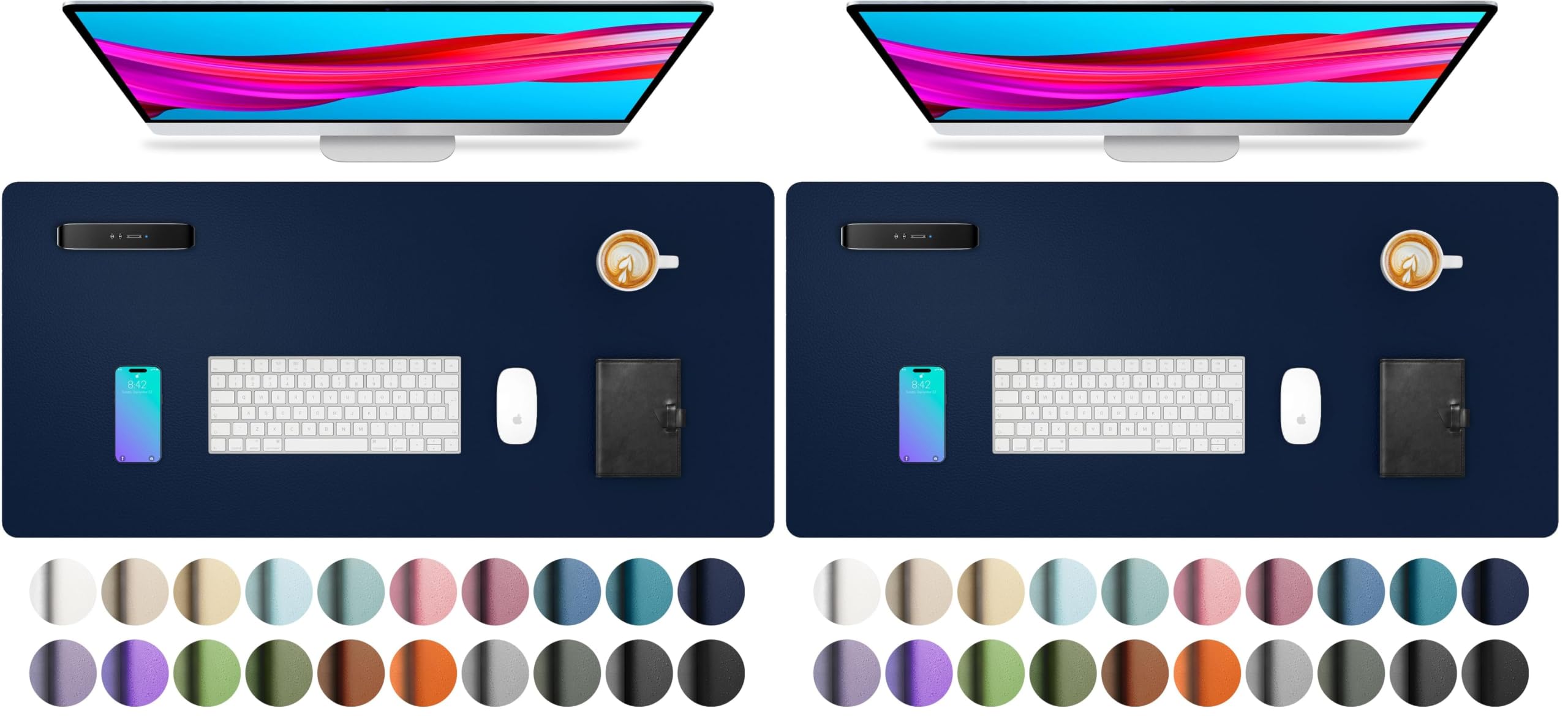 Leather Desk Pad Protector,Mouse Pad,Office Desk Mat,Non-Slip PU Leather Desk Blotter,Laptop Desk Pad,Waterproof Desk Writing Pad for Office and Home