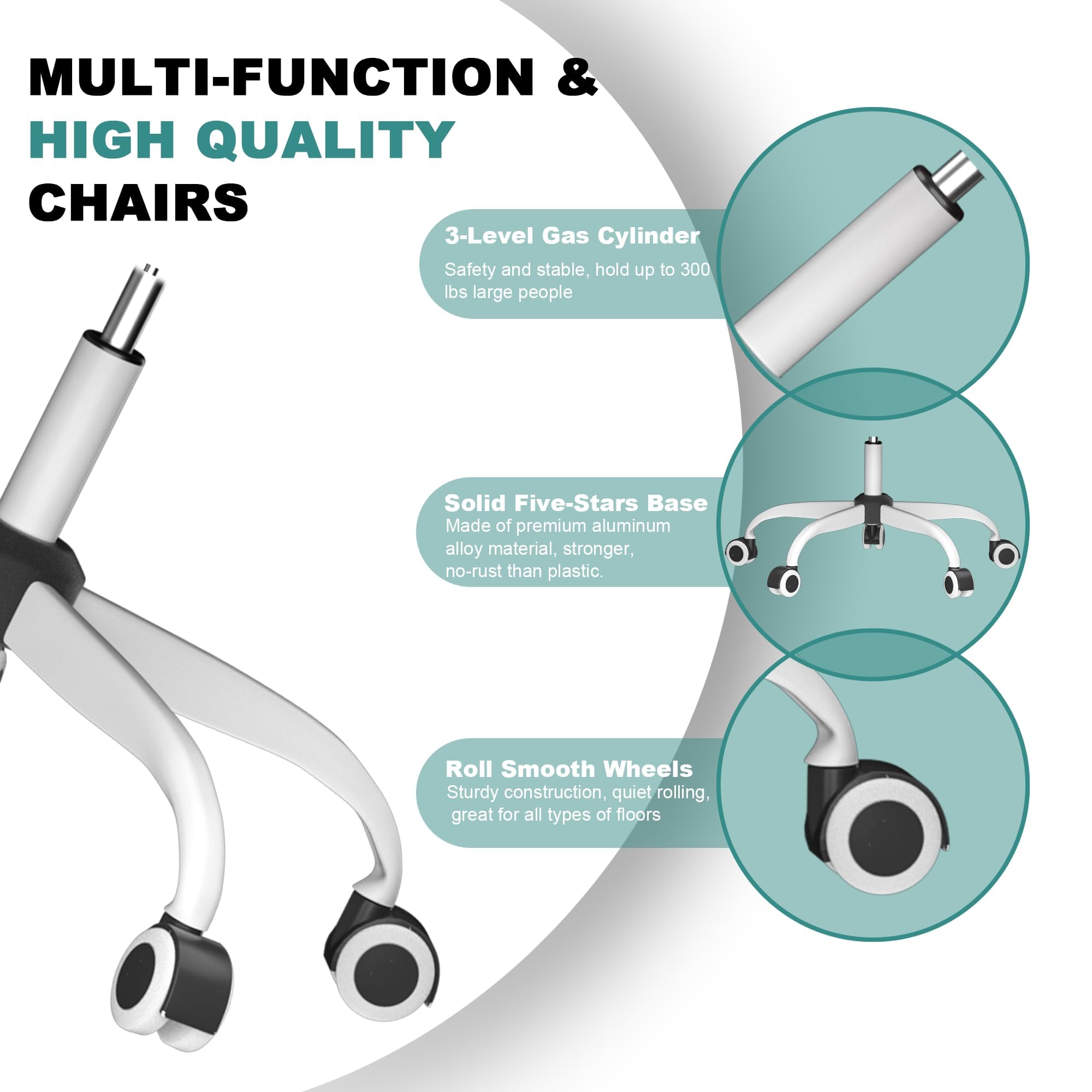 Mimoglad Office Chair, High Back Ergonomic Desk Chair with Adjustable Lumbar Support and Headrest, with flip-up Armrests for Guitar Playing, 5 Years Warranty