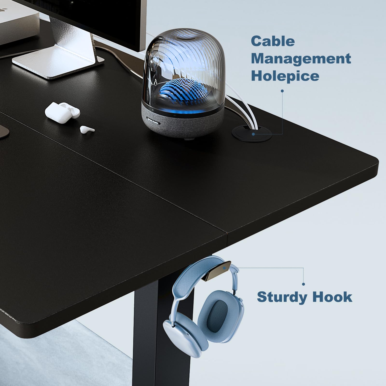 DUMOS Standing Desk, Electric Standing Desk Adjustable Height Ergonomic Adjustable Desk with Memory Preset, Computer Desk Stand Up Desk with T-Shaped Bracket Suitable for Home Office