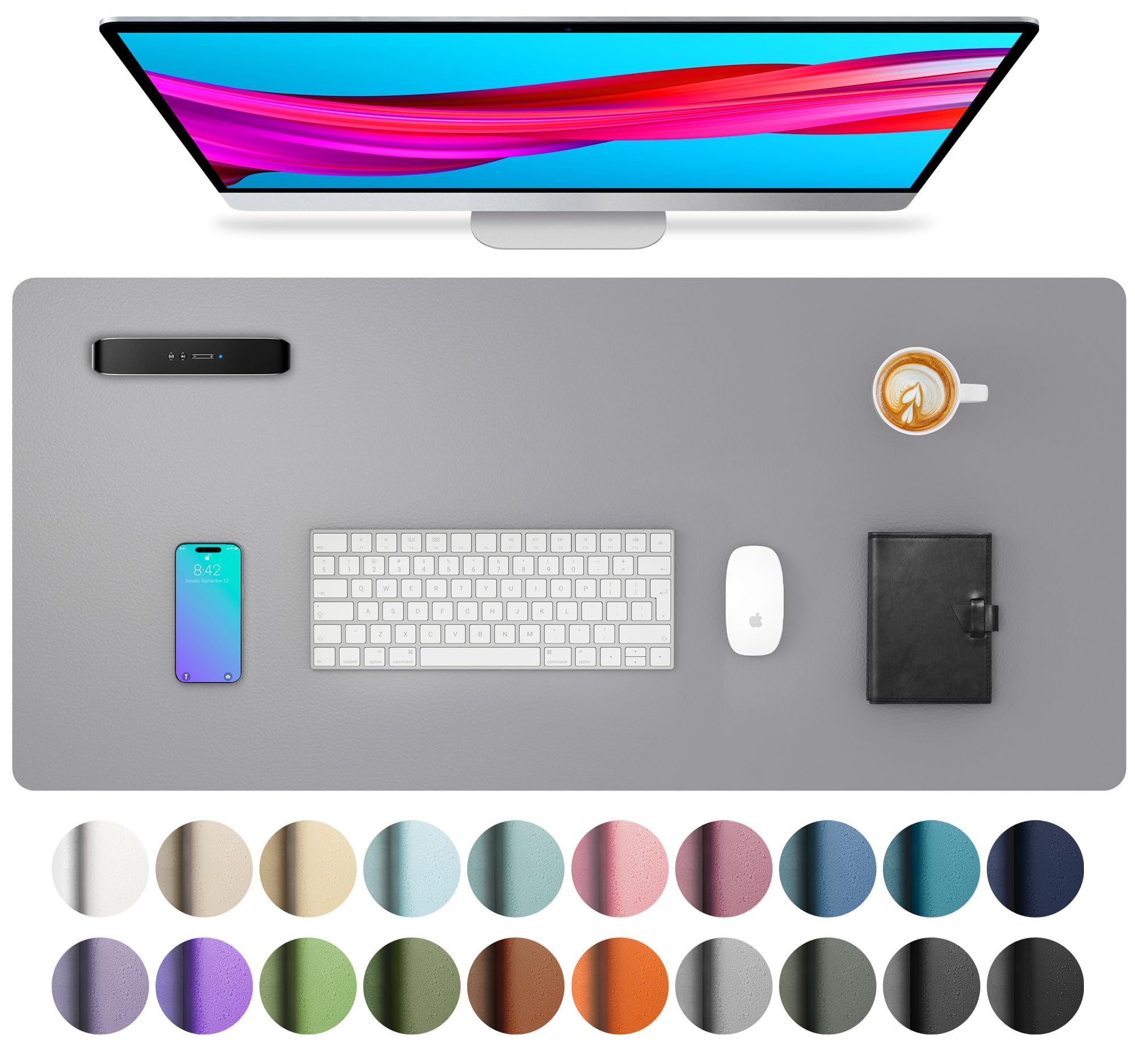 Leather Desk Pad Protector,Mouse Pad,Office Desk Mat,Non-Slip PU Leather Desk Blotter,Laptop Desk Pad,Waterproof Desk Writing Pad for Office and Home