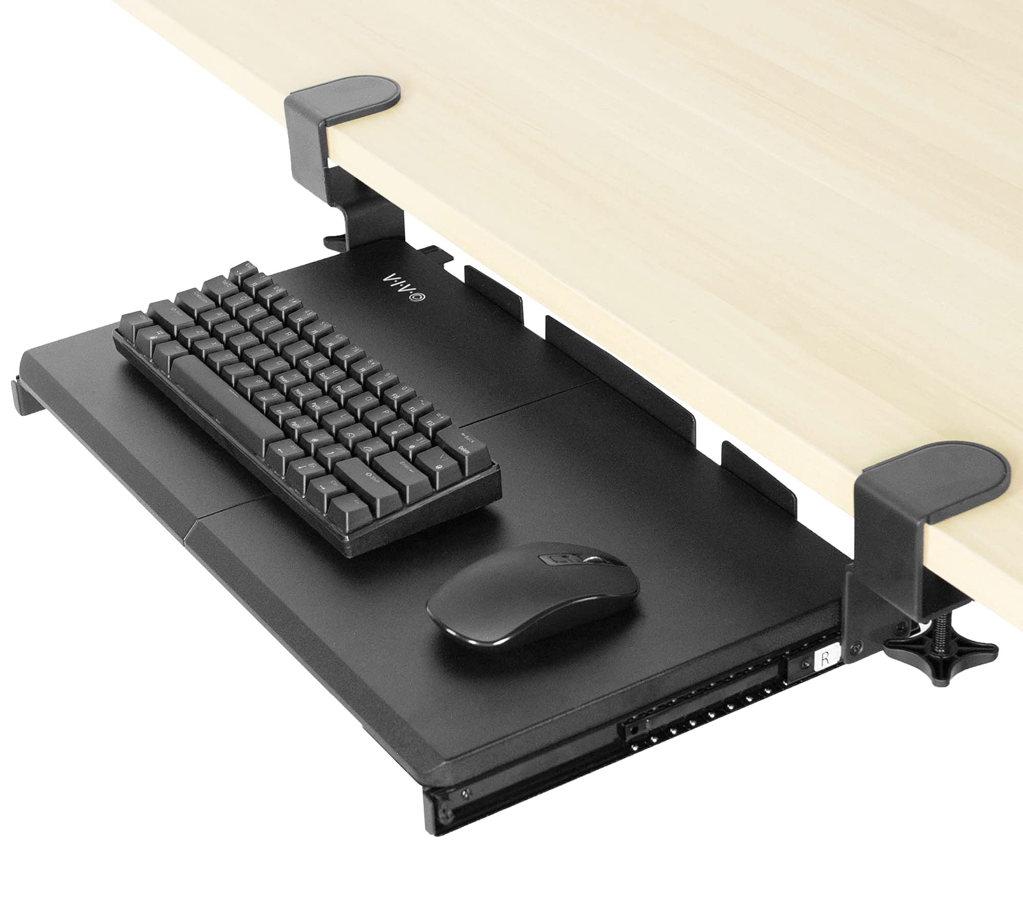 VIVO Keyboard Tray, Under Desk Pull Out with Extra Sturdy C Clamp Mount System, Slide-Out Platform Computer Drawer for Typing and Mouse Work