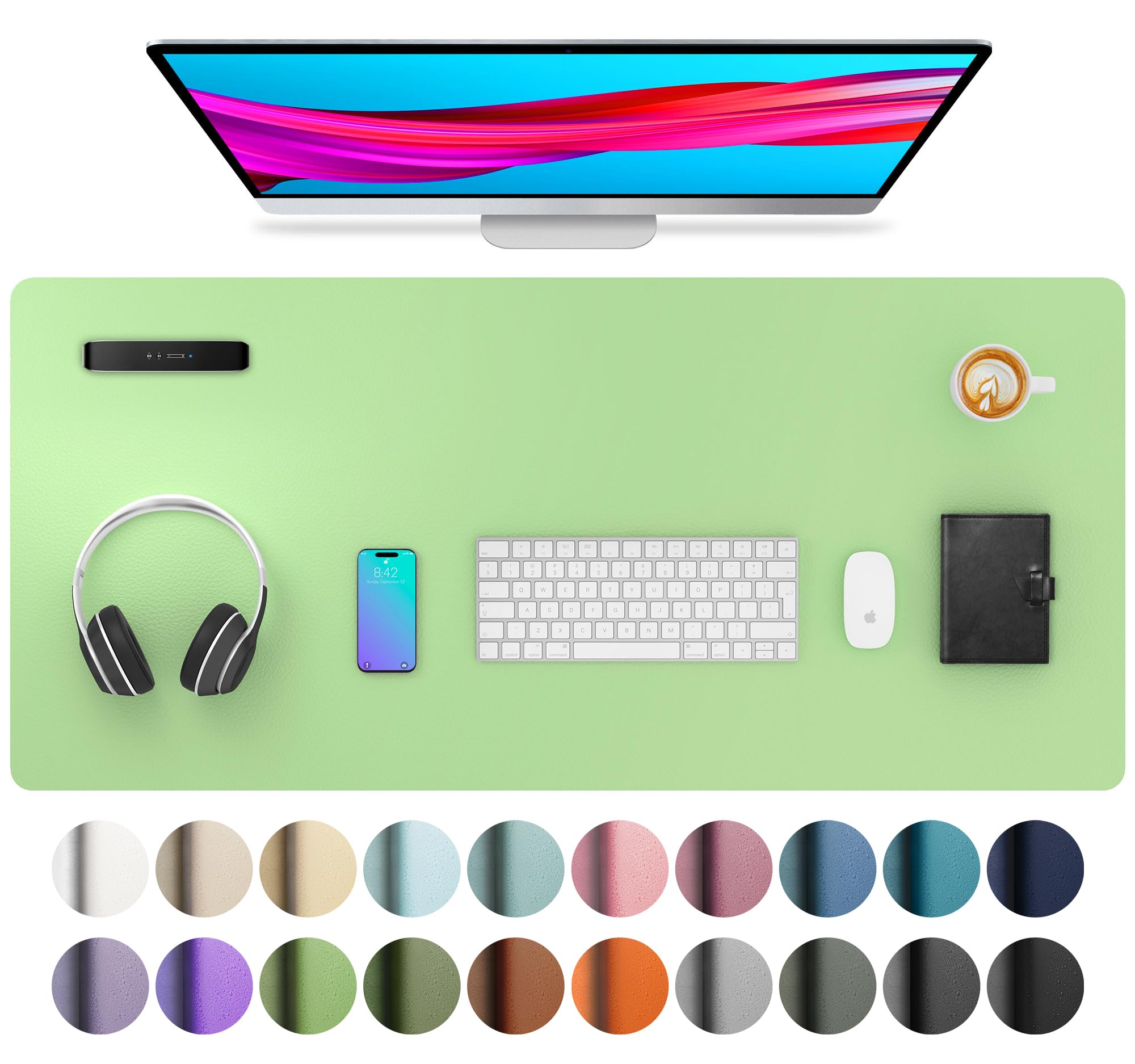 Leather Desk Pad Protector,Mouse Pad,Office Desk Mat,Non-Slip PU Leather Desk Blotter,Laptop Desk Pad,Waterproof Desk Writing Pad for Office and Home