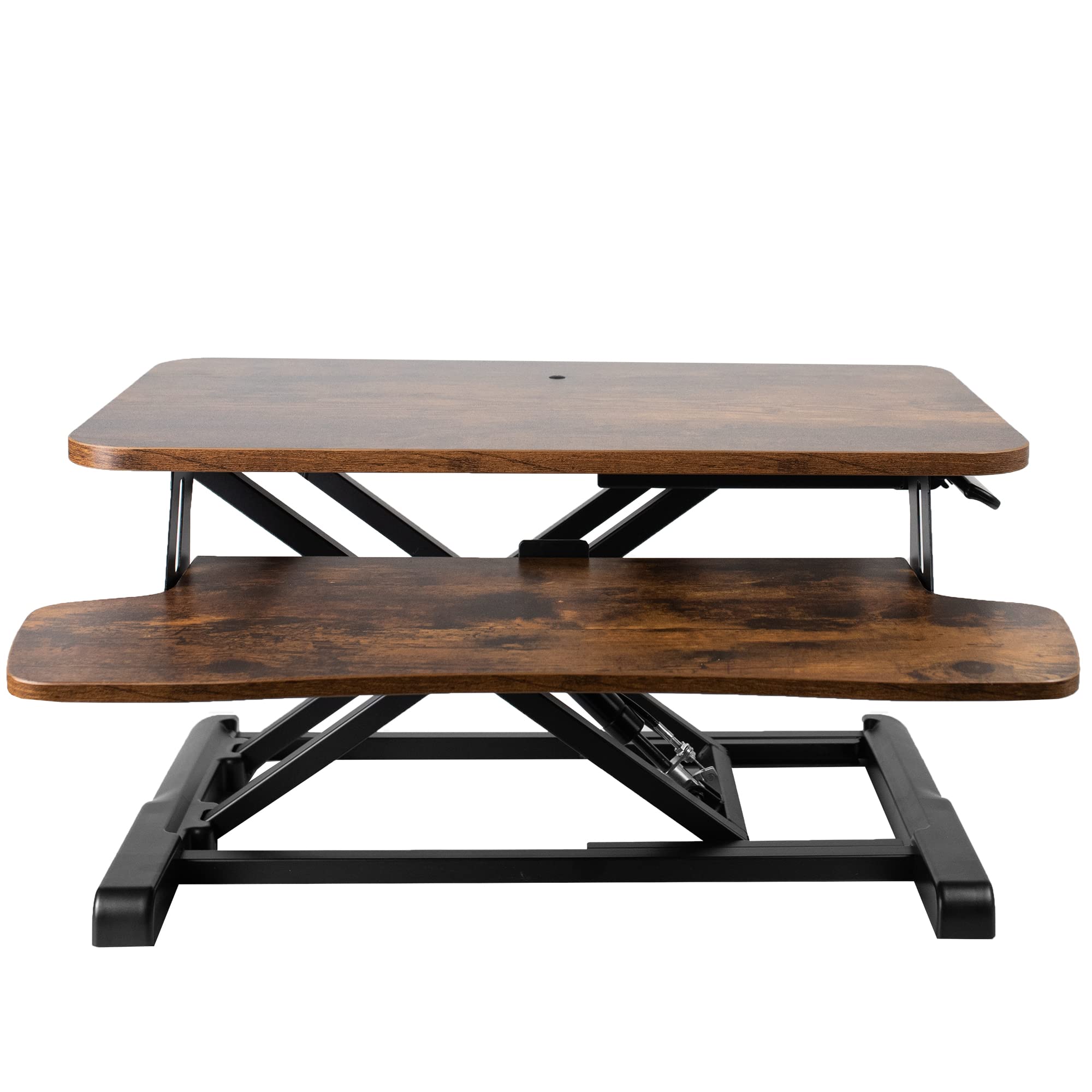 VIVO Desk Converter, K Series, Height Adjustable Sit to Stand Riser, Dual Monitor and Laptop Workstation with Wide Keyboard Tray