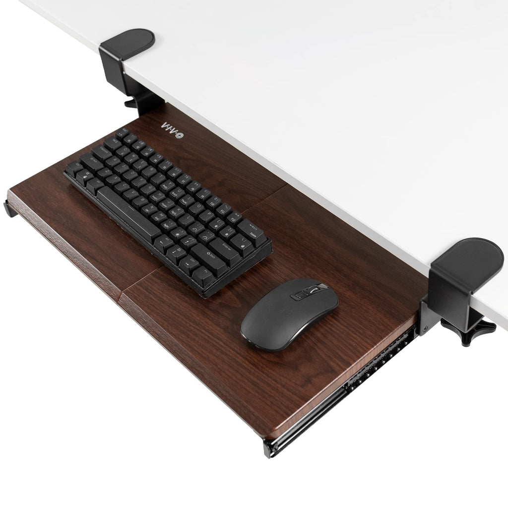 VIVO Keyboard Tray, Under Desk Pull Out with Extra Sturdy C Clamp Mount System, Slide-Out Platform Computer Drawer for Typing and Mouse Work