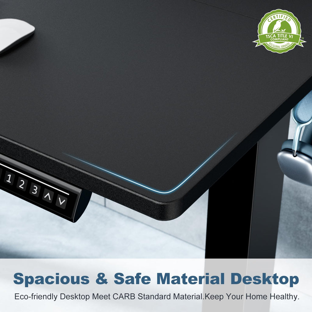 DUMOS Standing Desk, Electric Standing Desk Adjustable Height Ergonomic Adjustable Desk with Memory Preset, Computer Desk Stand Up Desk with T-Shaped Bracket Suitable for Home Office