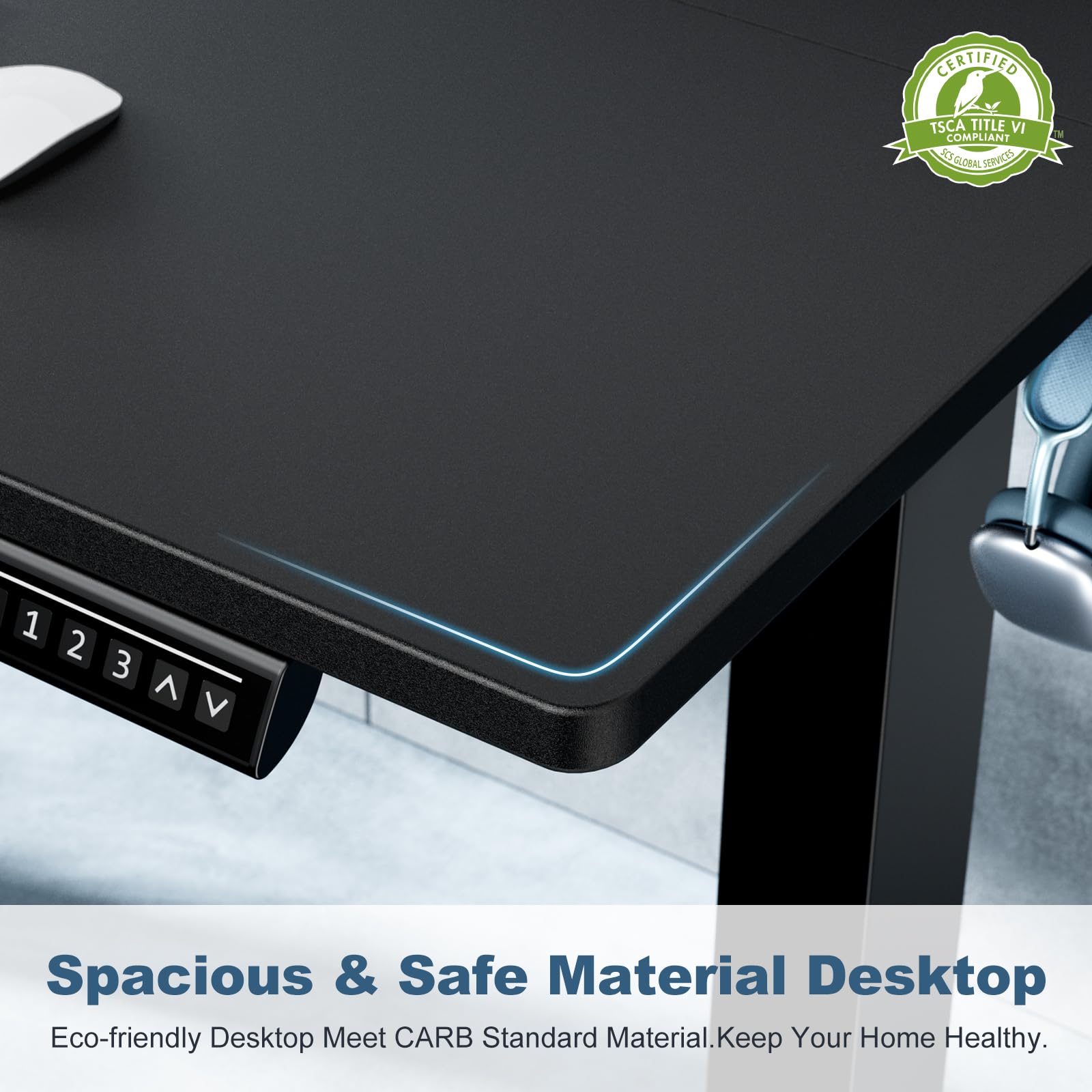 DUMOS Standing Desk, Electric Standing Desk Adjustable Height Ergonomic Adjustable Desk with Memory Preset, Computer Desk Stand Up Desk with T-Shaped Bracket Suitable for Home Office