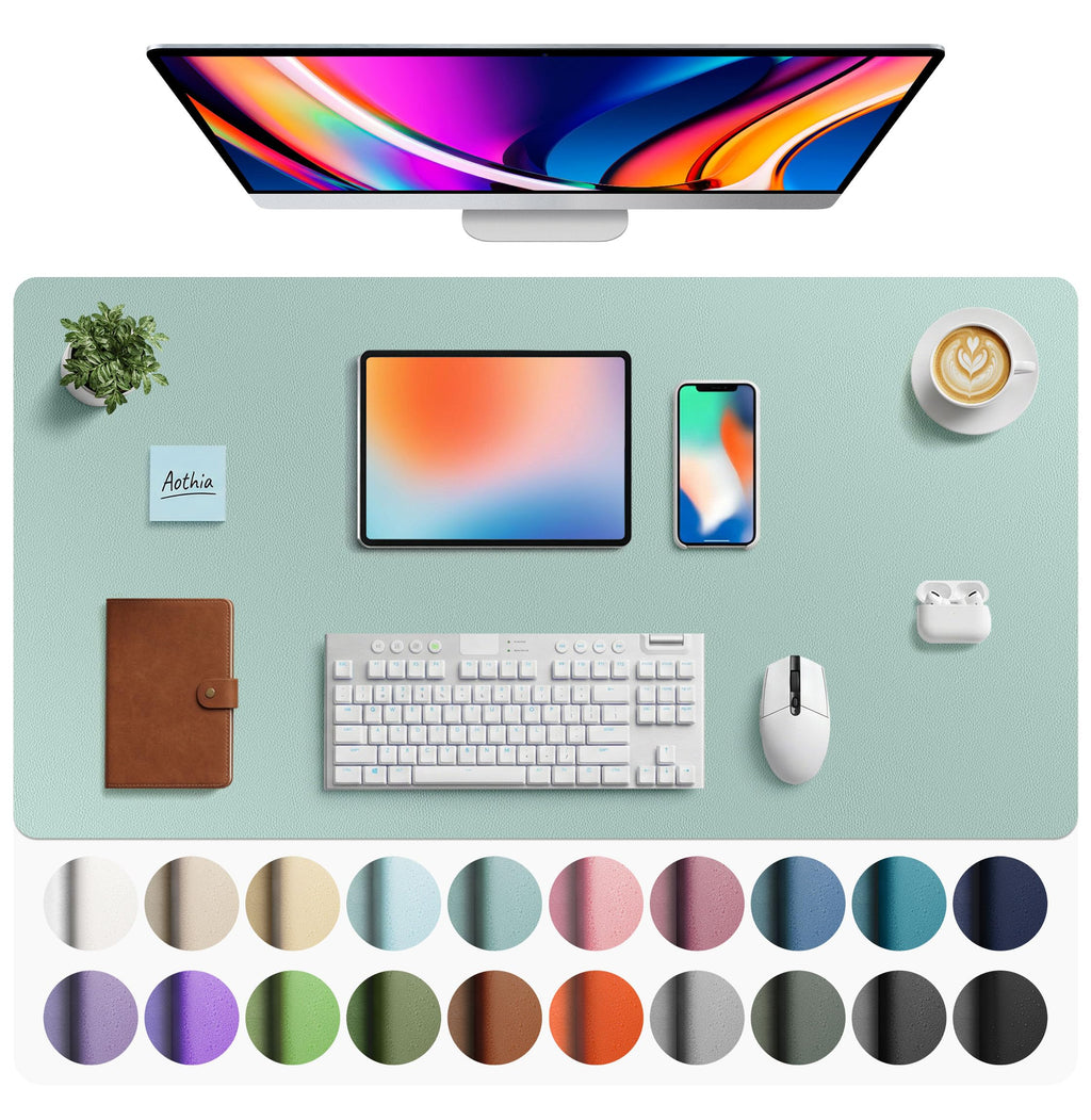 Leather Desk Pad Protector,Mouse Pad,Office Desk Mat,Non-Slip PU Leather Desk Blotter,Laptop Desk Pad,Waterproof Desk Writing Pad for Office and Home