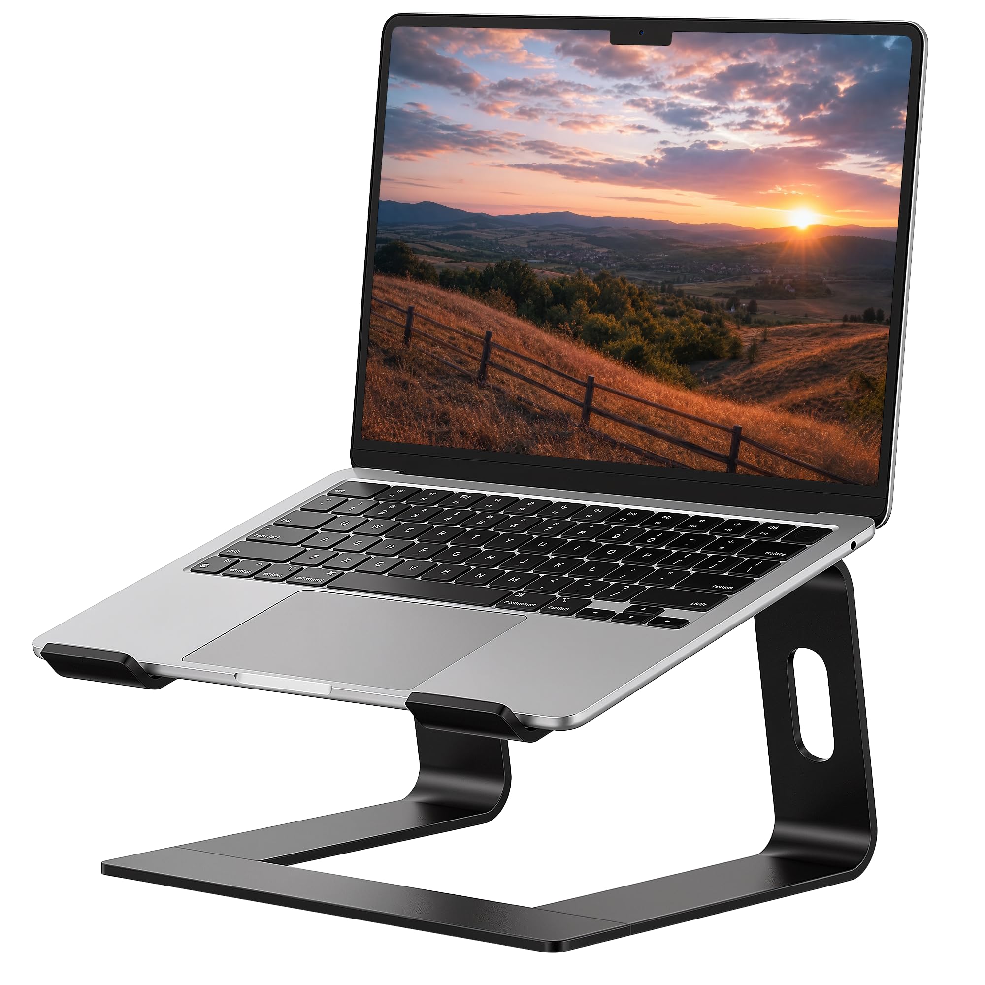 SOUNDANCE Laptop Stand, Aluminum Computer Riser, Ergonomic Laptops Elevator for Desk, Metal Holder Compatible with 10 to 15.6 Inches Notebook Computer
