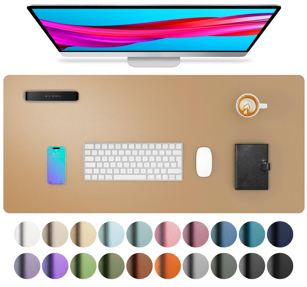 Leather Desk Pad Protector,Mouse Pad,Office Desk Mat,Non-Slip PU Leather Desk Blotter,Laptop Desk Pad,Waterproof Desk Writing Pad for Office and Home