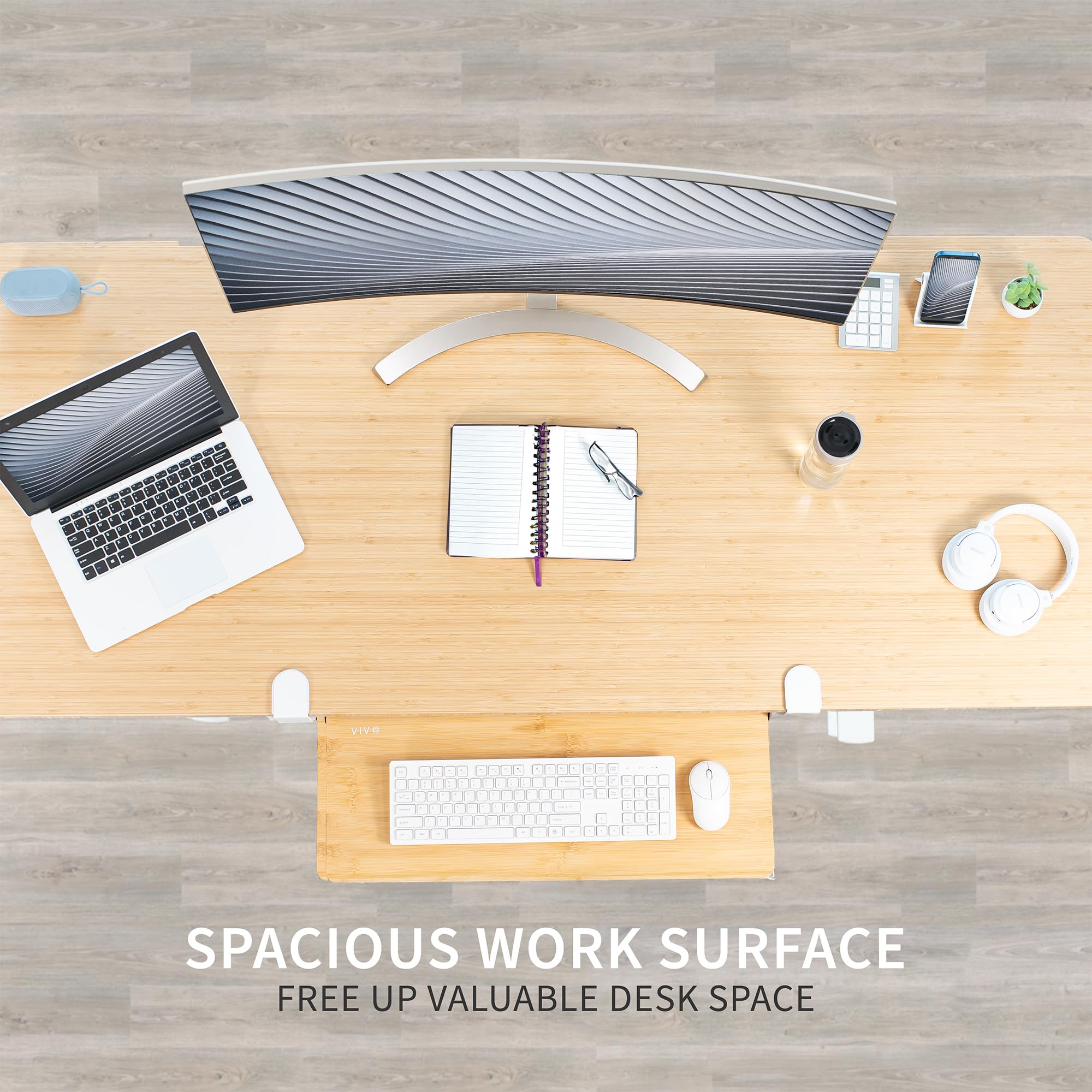 VIVO Keyboard Tray, Under Desk Pull Out with Extra Sturdy C Clamp Mount System, Slide-Out Platform Computer Drawer for Typing and Mouse Work