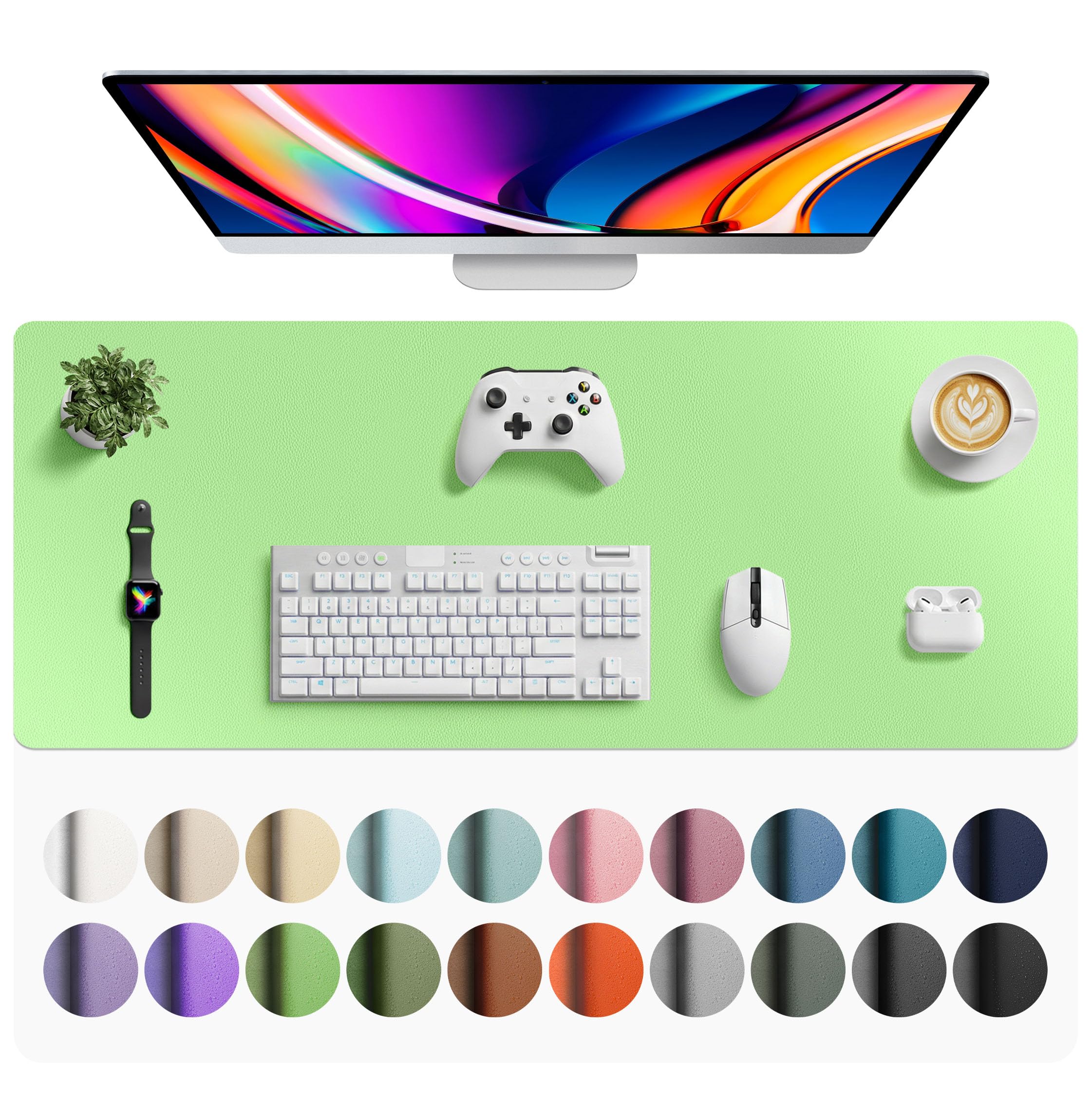 Leather Desk Pad Protector,Mouse Pad,Office Desk Mat,Non-Slip PU Leather Desk Blotter,Laptop Desk Pad,Waterproof Desk Writing Pad for Office and Home