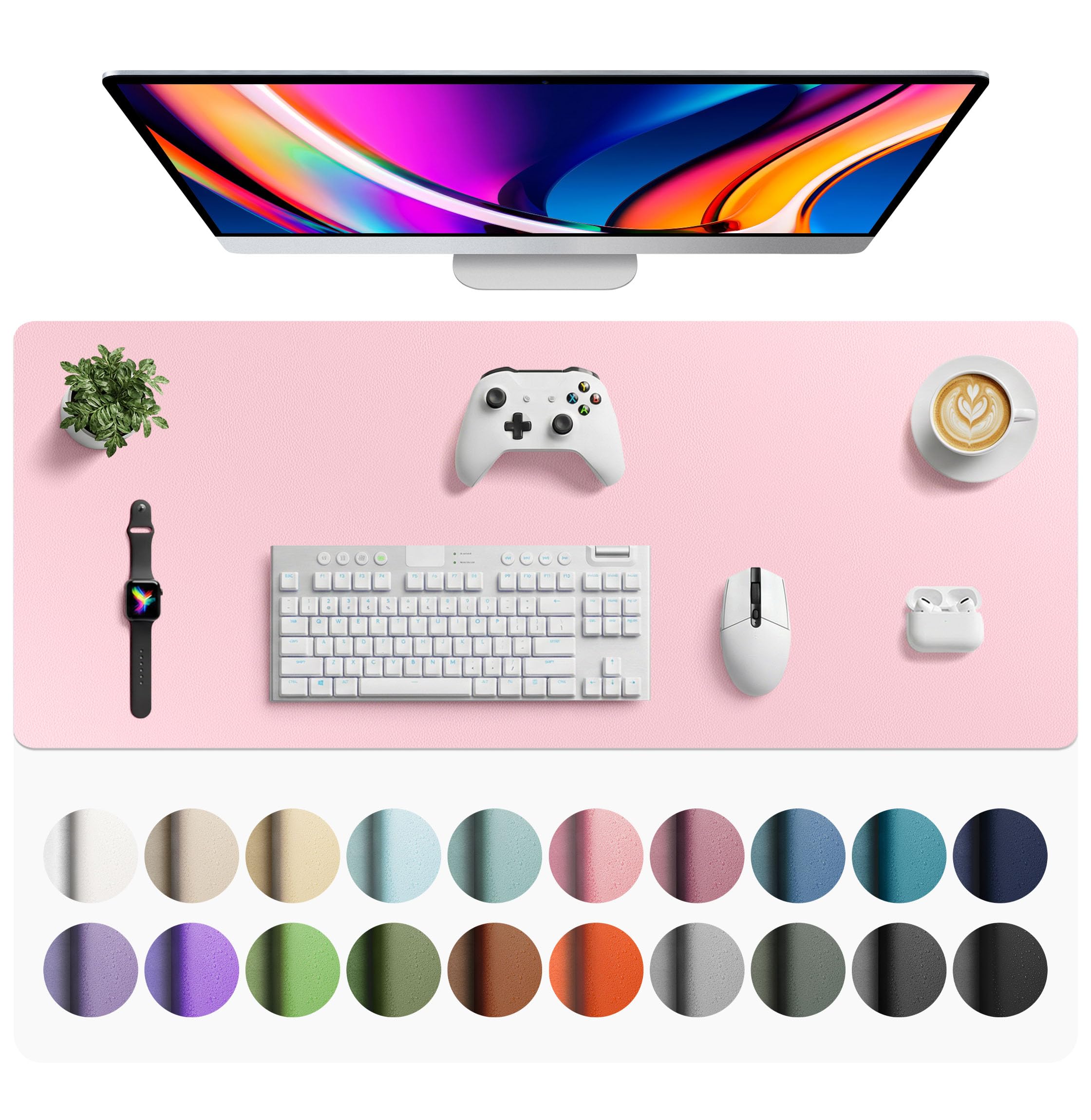 Leather Desk Pad Protector,Mouse Pad,Office Desk Mat,Non-Slip PU Leather Desk Blotter,Laptop Desk Pad,Waterproof Desk Writing Pad for Office and Home