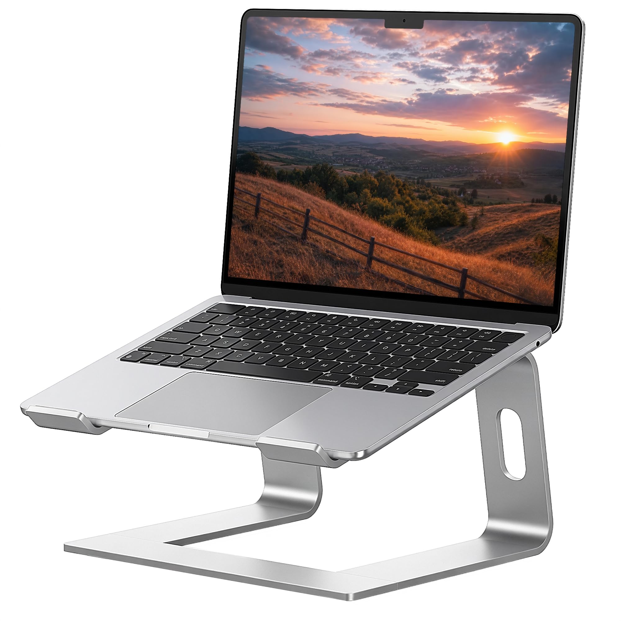 SOUNDANCE Laptop Stand, Aluminum Computer Riser, Ergonomic Laptops Elevator for Desk, Metal Holder Compatible with 10 to 15.6 Inches Notebook Computer